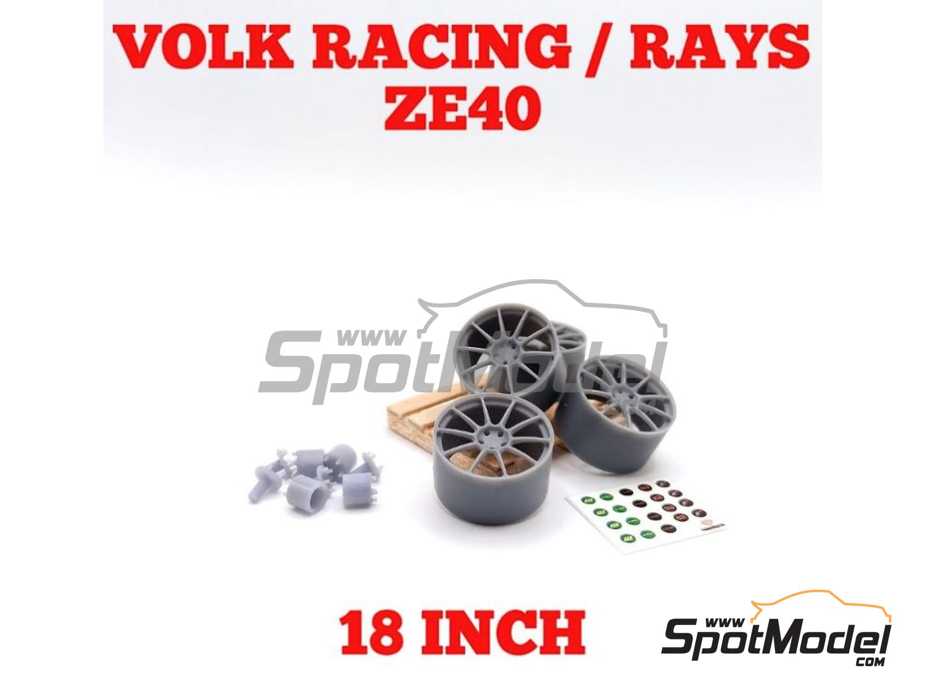 Image 1: Volk Racing Rays ZE40 18 inches | Rims in 1/24 scale manufactured by Yamamoto Model Parts (ref.&nbsp;YMPRIM13)