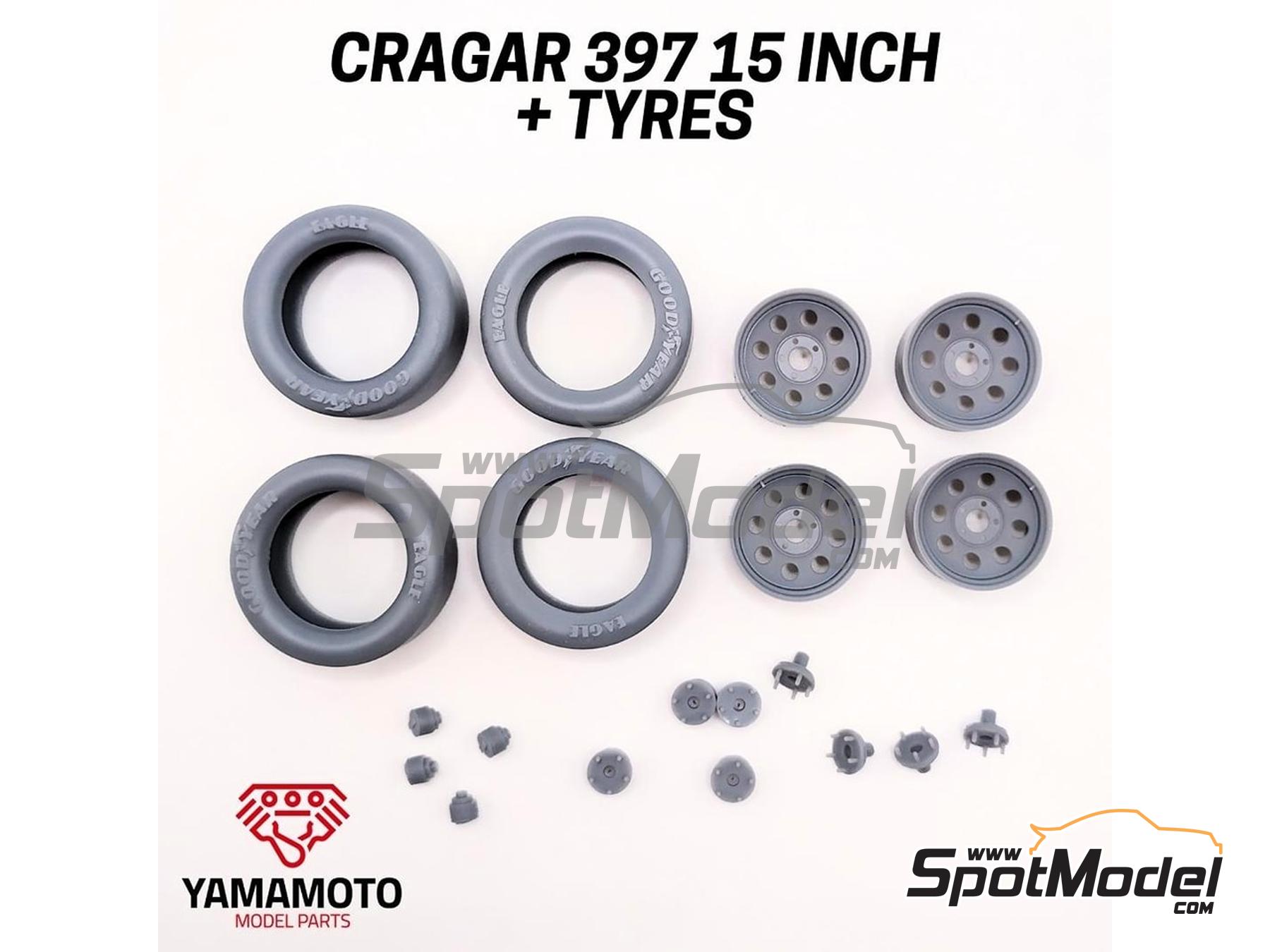 Image 3: Cragar 397 15 pulgadas | Set de llantas y neum&aacute;ticos en escala&nbsp;1/24 fabricado por Yamamoto Model Parts (ref.&nbsp;YMPRIM15)