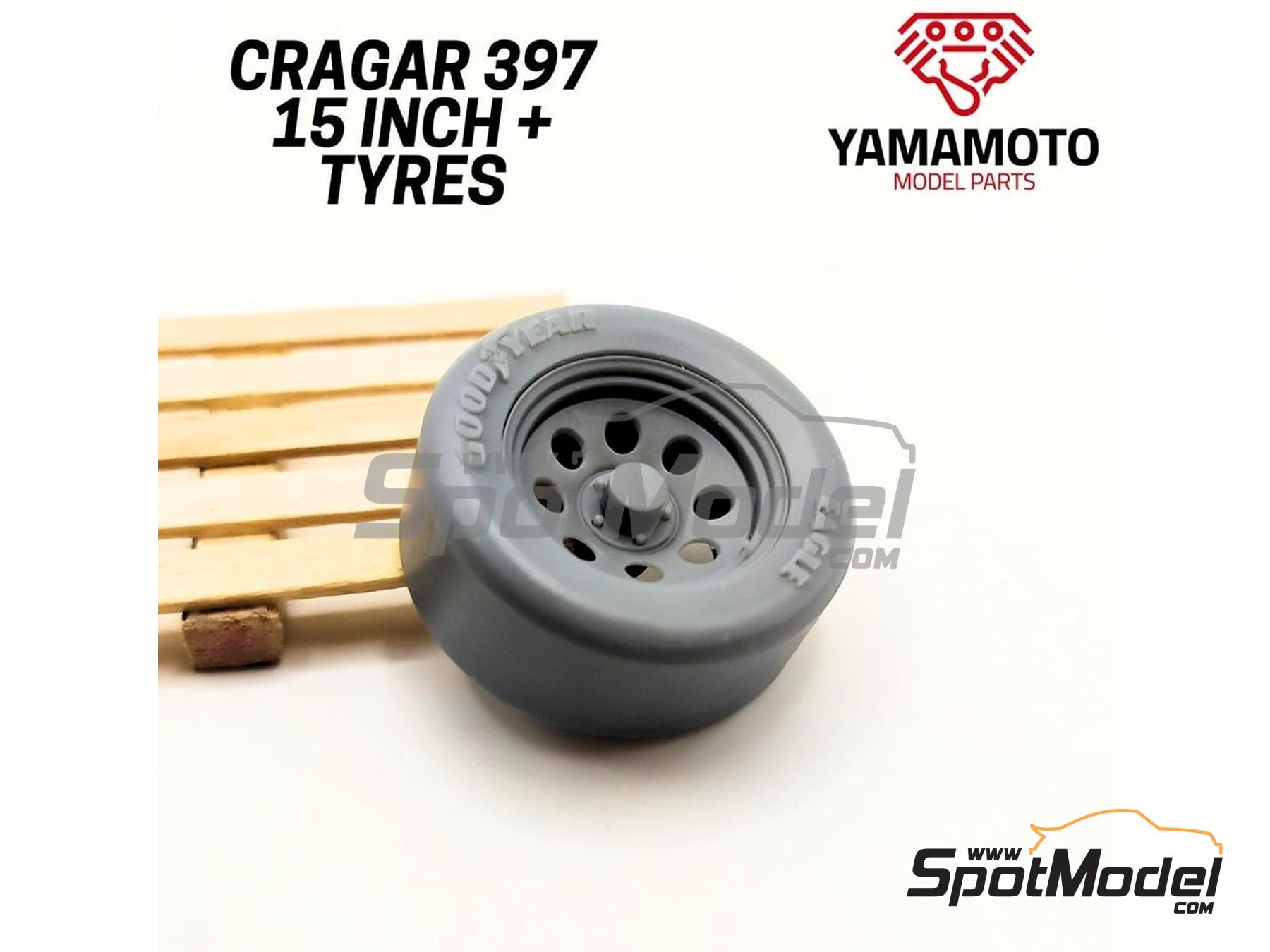 Image 4: Cragar 397 15 pulgadas | Set de llantas y neum&aacute;ticos en escala&nbsp;1/24 fabricado por Yamamoto Model Parts (ref.&nbsp;YMPRIM15)