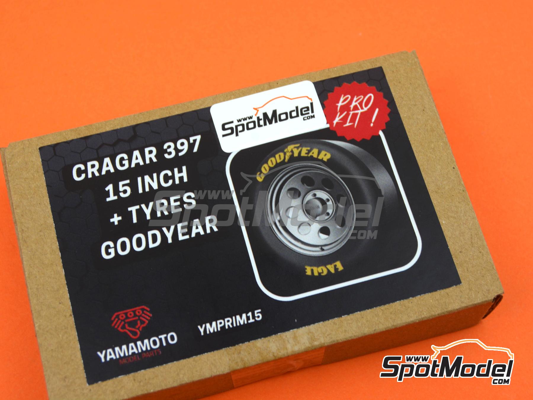 Image 6: Cragar 397 15 pulgadas | Set de llantas y neum&aacute;ticos en escala&nbsp;1/24 fabricado por Yamamoto Model Parts (ref.&nbsp;YMPRIM15)