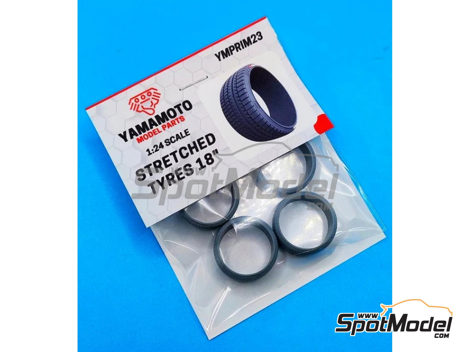 Image 3: Yokohama Advan Stretched 18 inches | Tyre set in 1/24 scale manufactured by Yamamoto Model Parts (ref.&nbsp;YMPRIM23)