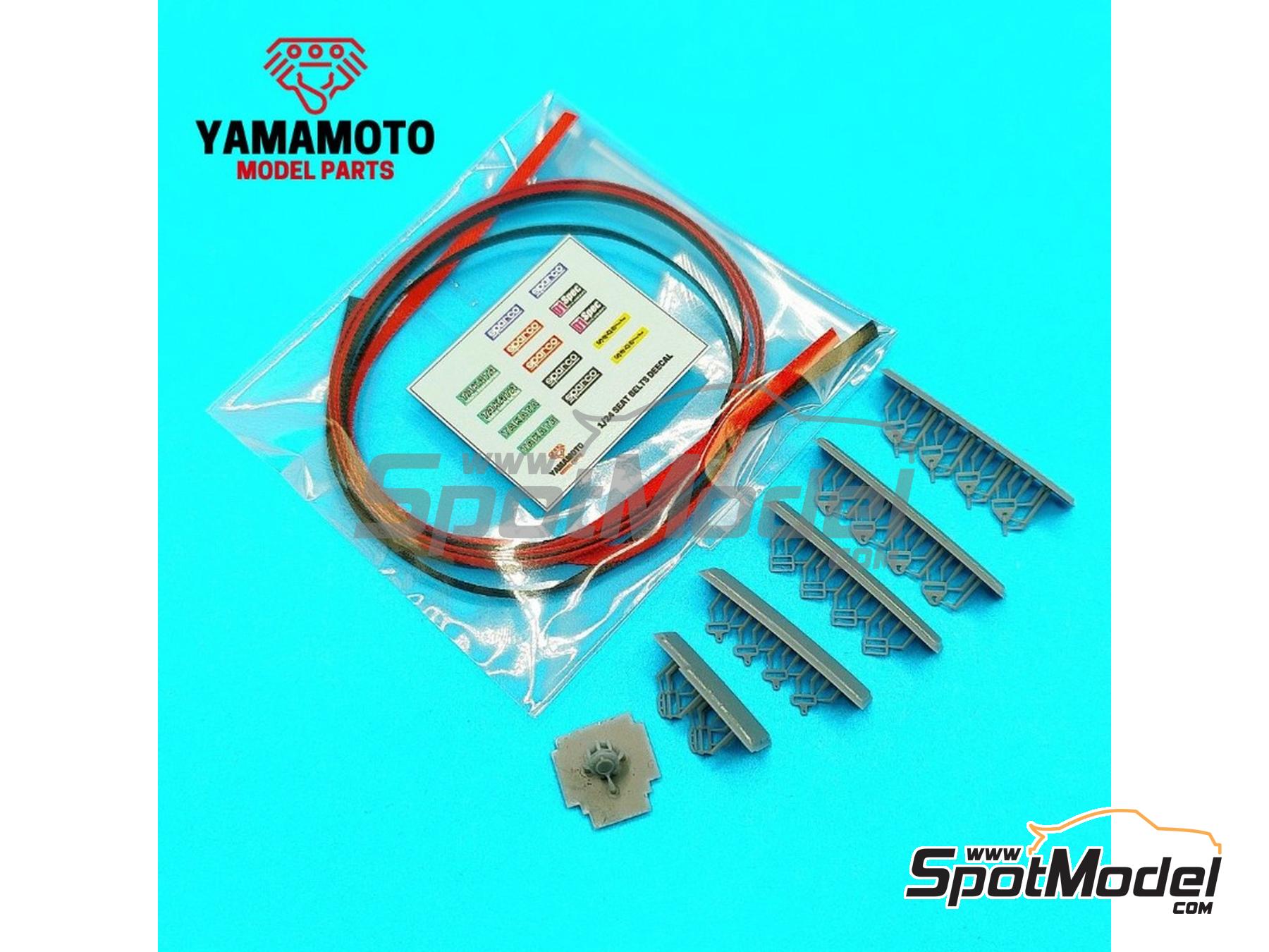 Image 1: Racing Seatbelts 4 points Black & Red | Seatbelts in 1/24 scale manufactured by Yamamoto Model Parts (ref.&nbsp;YMPTUN116)