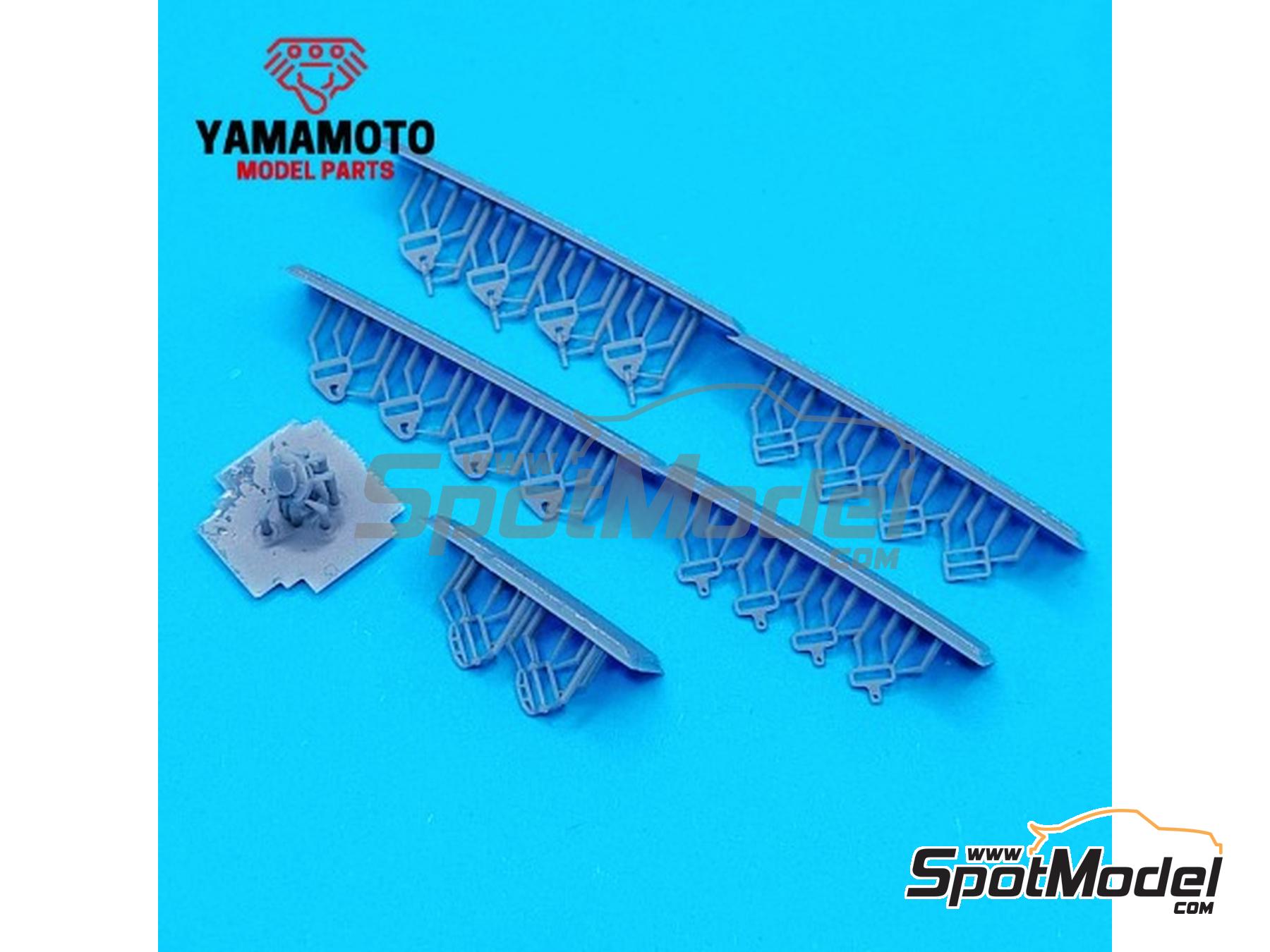 Image 2: Racing Seatbelts 4 points Black & Red | Seatbelts in 1/24 scale manufactured by Yamamoto Model Parts (ref.&nbsp;YMPTUN116)