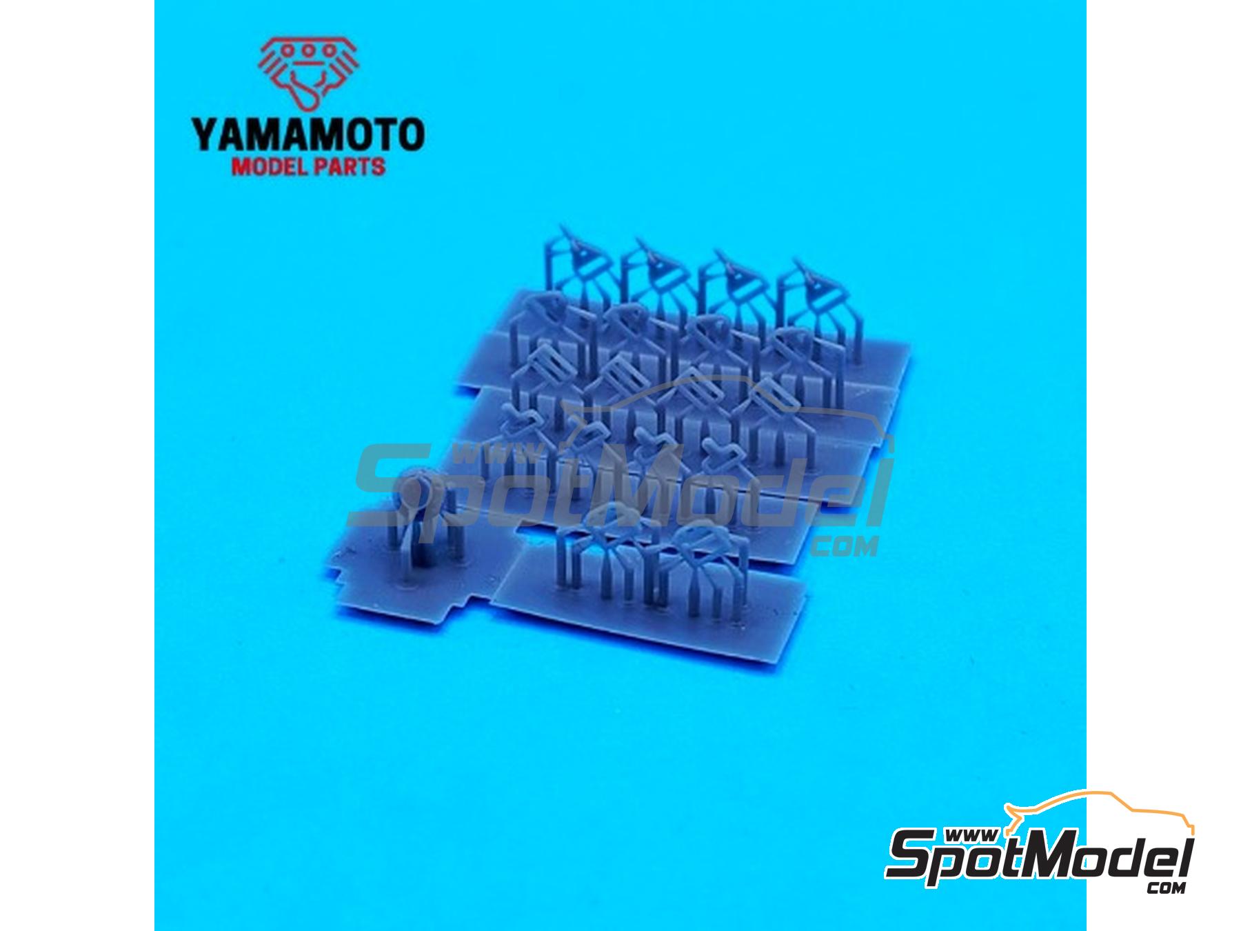 Image 3: Racing Seatbelts 4 points Black & Red | Seatbelts in 1/24 scale manufactured by Yamamoto Model Parts (ref.&nbsp;YMPTUN116)