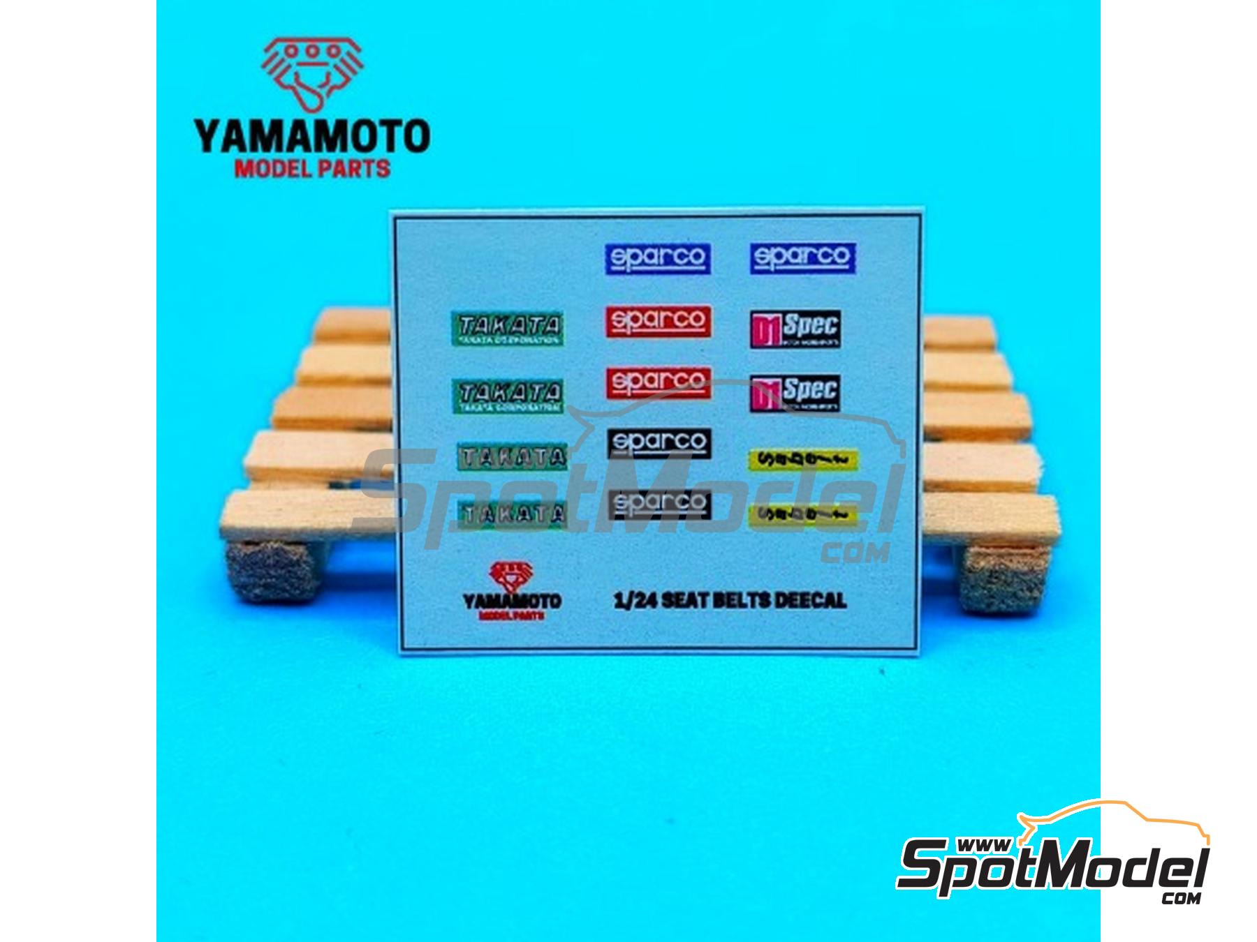 Image 5: Racing Seatbelts 4 points Black & Red | Seatbelts in 1/24 scale manufactured by Yamamoto Model Parts (ref.&nbsp;YMPTUN116)