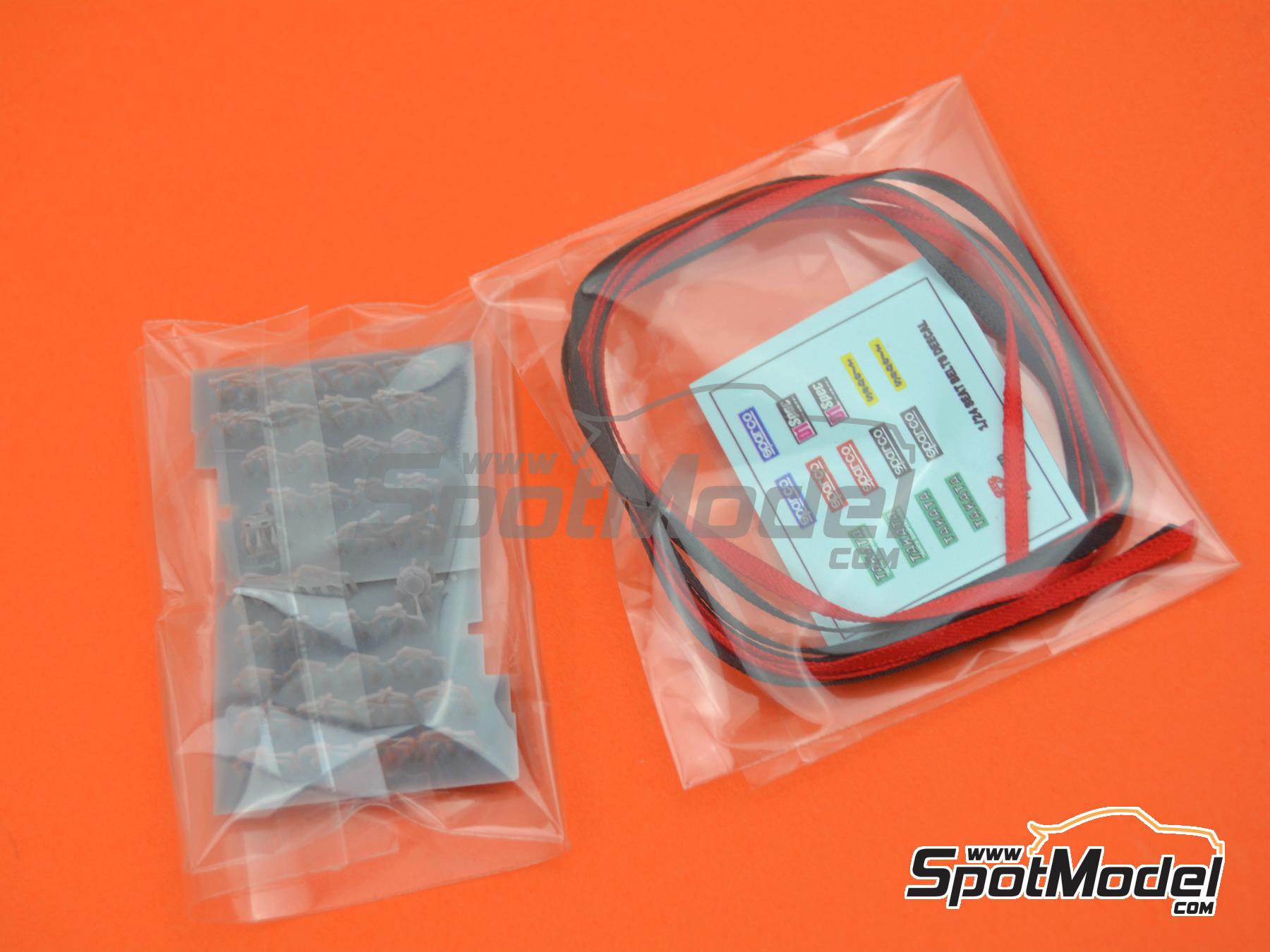 Image 8: Racing Seatbelts 4 points Black & Red | Seatbelts in 1/24 scale manufactured by Yamamoto Model Parts (ref.&nbsp;YMPTUN116)