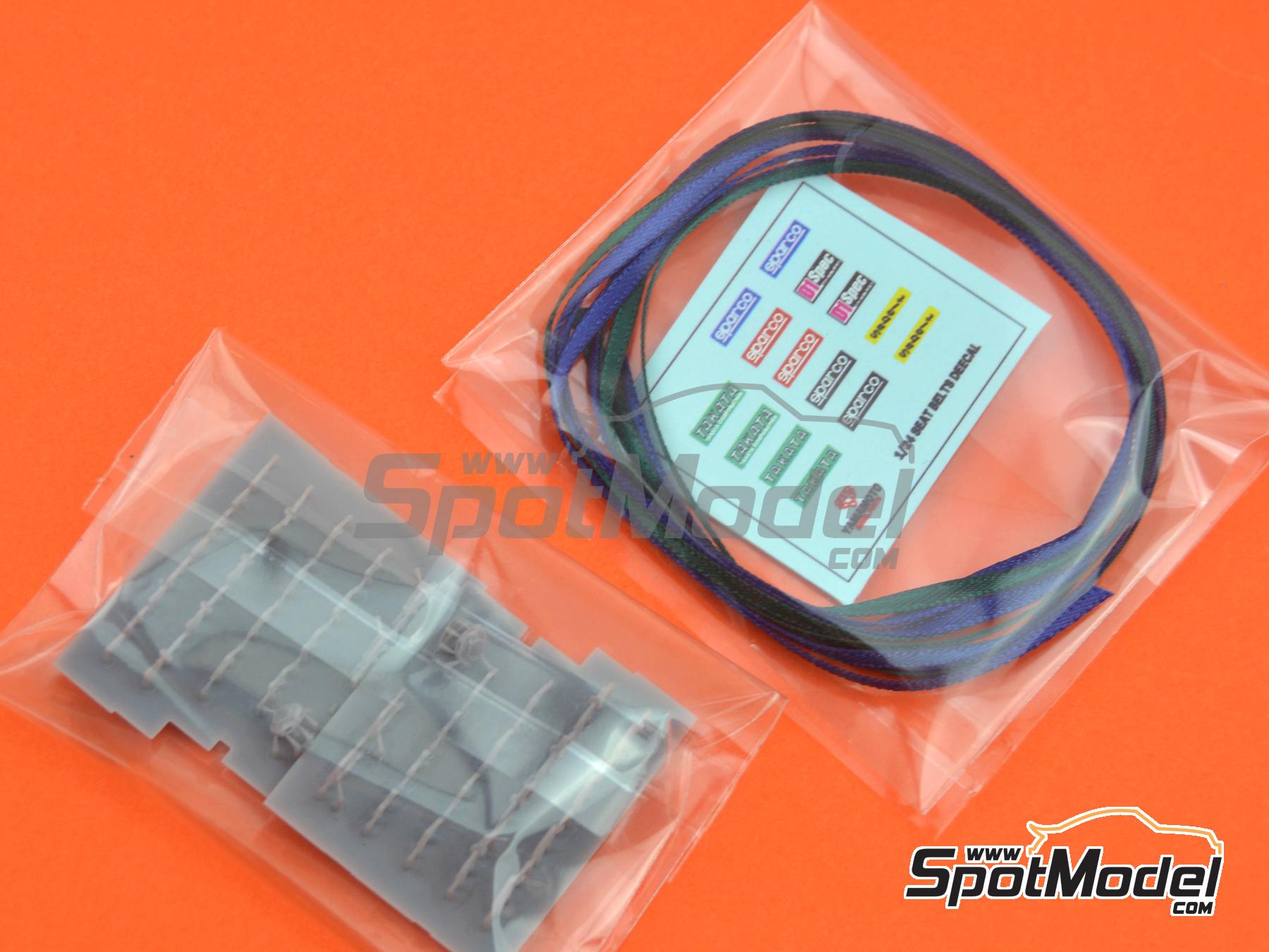 Image 7: Racing Seatbelts 4 points Blue & Green | Seatbelts in 1/24 scale manufactured by Yamamoto Model Parts (ref. YMPTUN117)