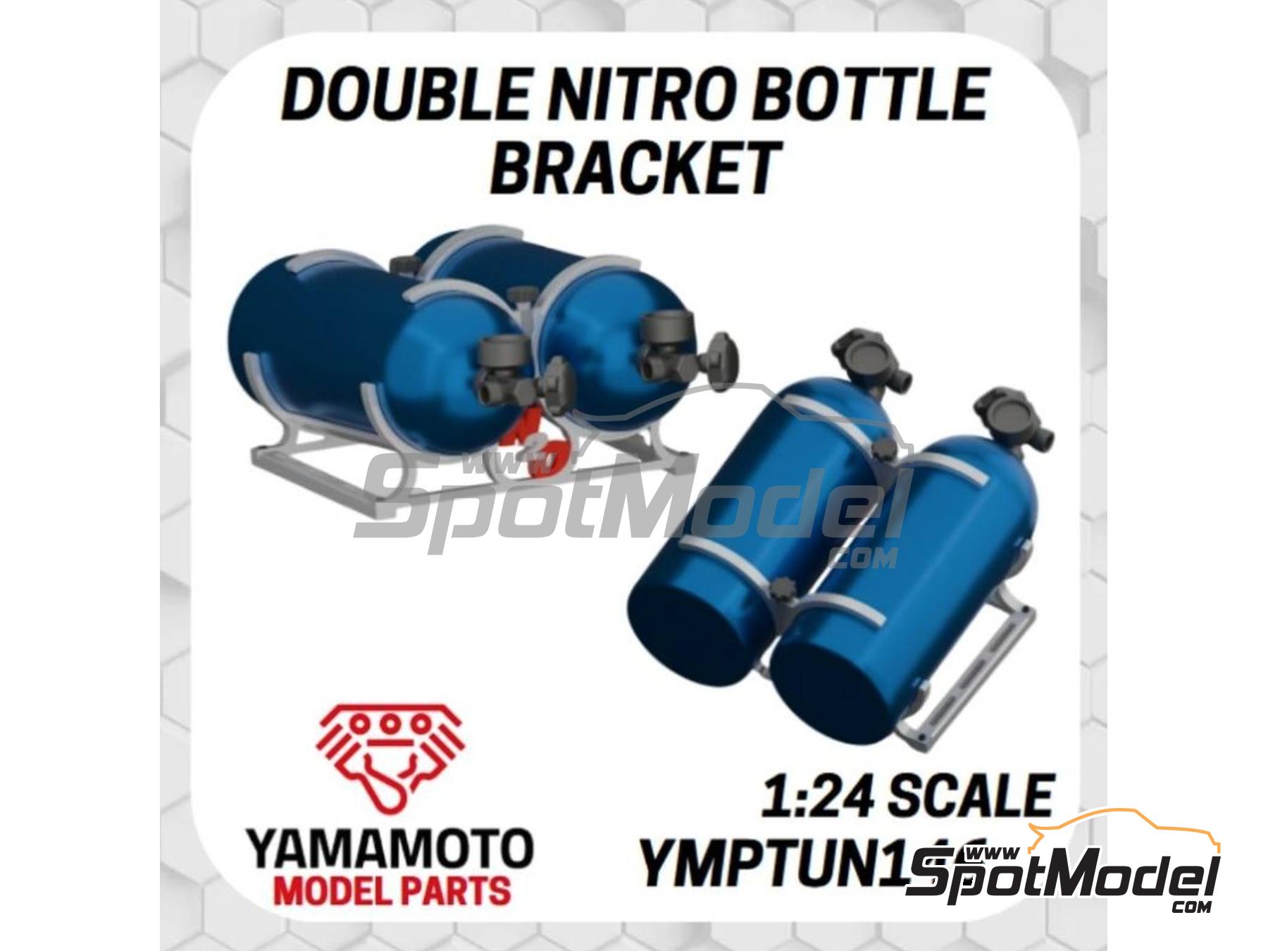 Image 1: Double nitro bottle bracket | Detail in 1/24 scale manufactured by Yamamoto Model Parts (ref.&nbsp;YMPTUN146)