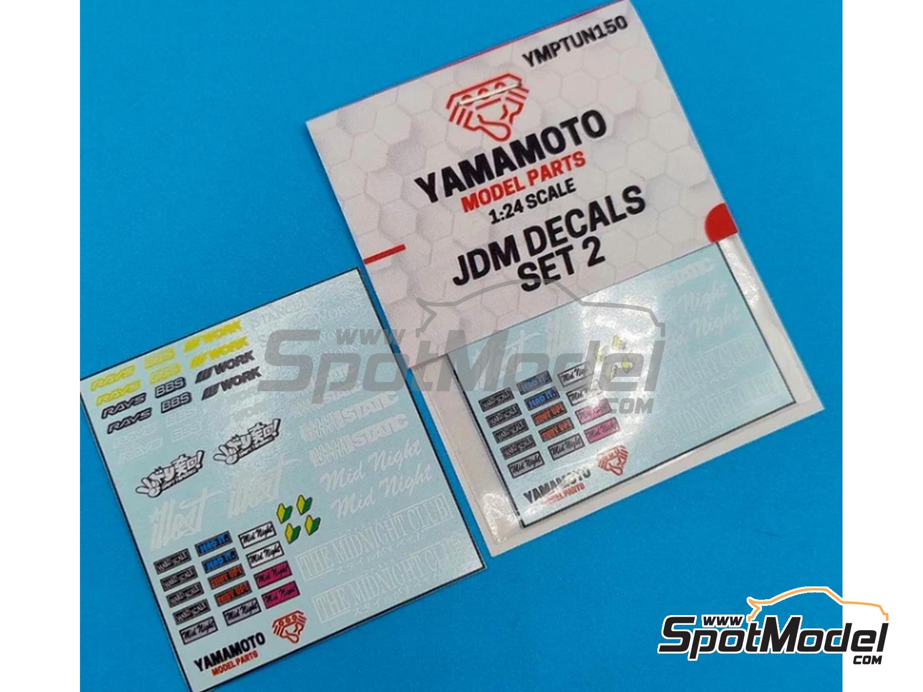 Image 2: JDM Logos (Set 2): Rays, BBS, Stance Works, The Midnight Club, Static, Hard Scale, Illest,... | Logotypes in 1/24 scale manufactured by Yamamoto Model Parts (ref.&nbsp;YMPTUN150)