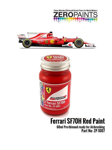 Zero Paints Paint For Airbrush Ferrari Sf70h Red 1 X 60ml Model Factory Hiro References Mfh K607 K 607 K608 And 608 Or Tamiya Reference Tam20068 Ref Zp 1007 Spotmodel - Ferrari Colors Paints
