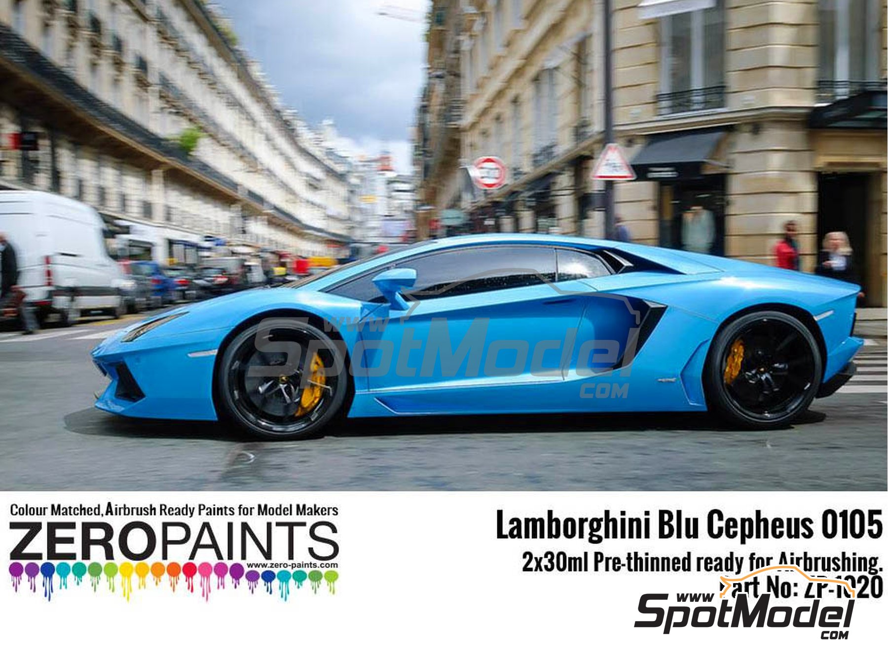 Image 1: Lamborghini Blu Cepheus blue - Blue Xirallic - 2 x 30ml | Paint for airbrush manufactured by Zero Paints (ref. ZP-1020-0105)