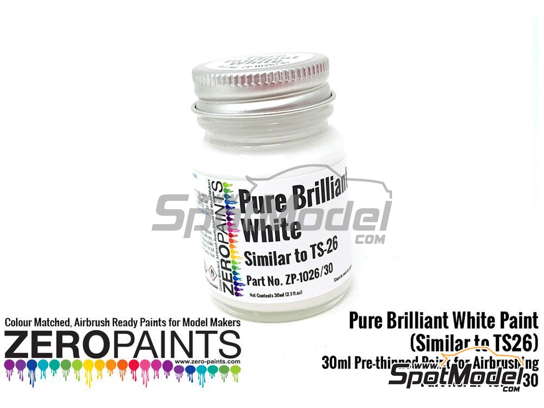 Zero Paints ZP-1026/30: Paint for airbrush Pure Brilliant White Similar to  TS-26 1 x 30ml for Airbrush (ref. ZP-1026-30) | SpotModel