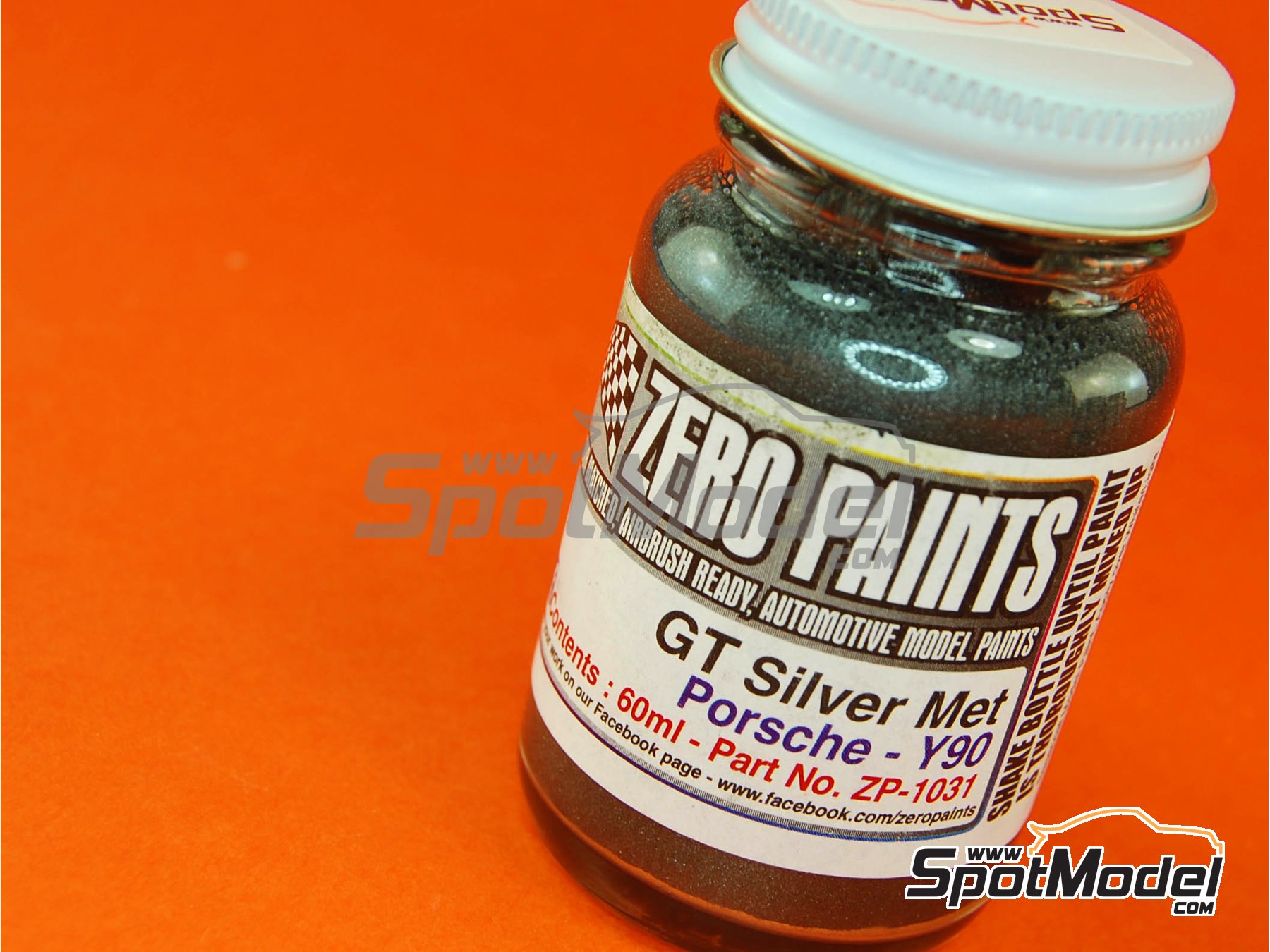 Image 1: Porsche GT Silver Metallic  - Code: Y90 - 1 x 60ml | Paint for airbrush manufactured by Zero Paints (ref.&nbsp;ZP-1031-Y90)
