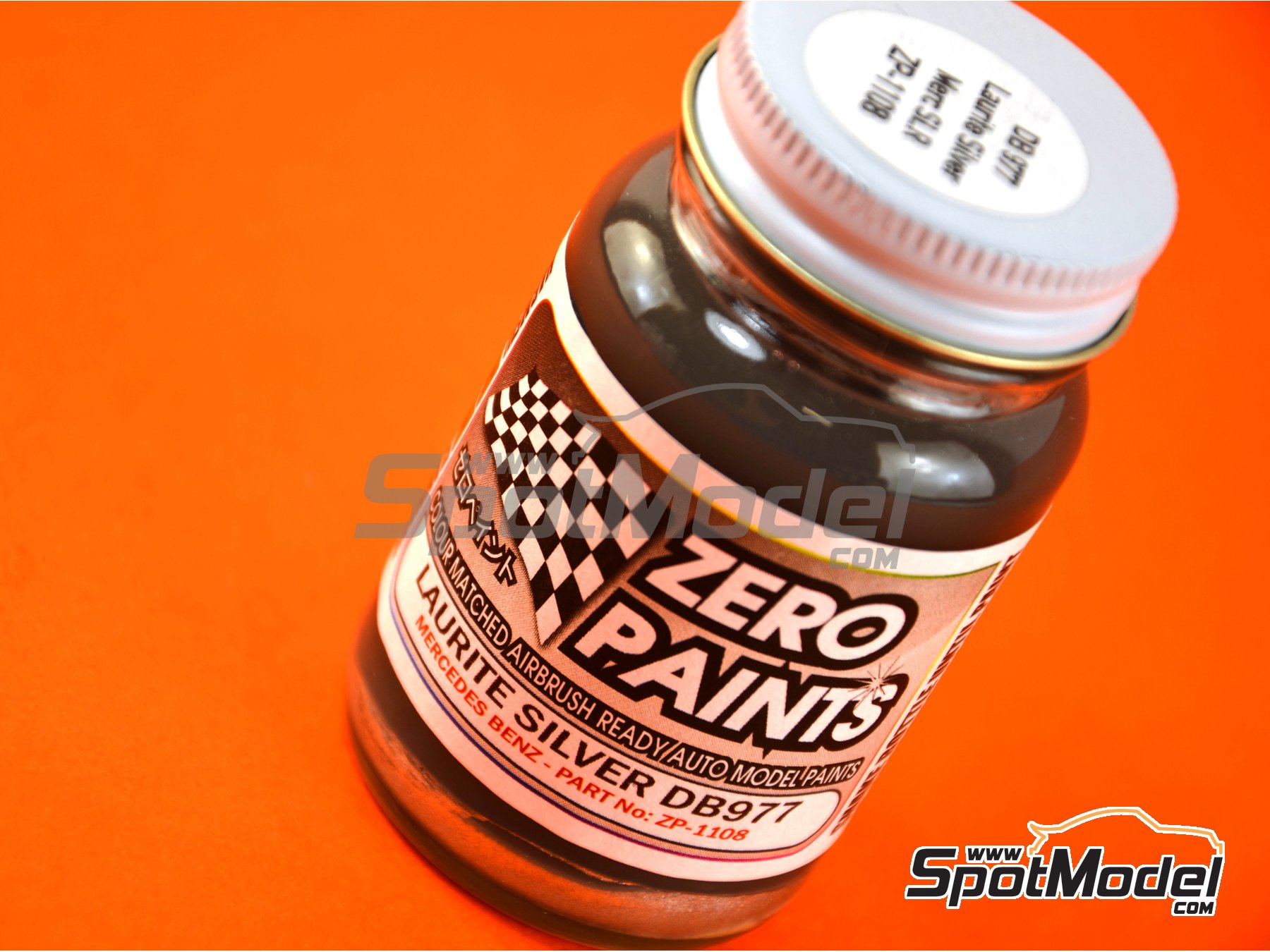Image 1: Mercedes Benz McLaren SLR 722 Crystal Laurite Silver Metallic - code DB 977 - 1 x 60ml | Pintura para aer&oacute;grafo fabricado por Zero Paints (ref.&nbsp;ZP-1040-DB977)