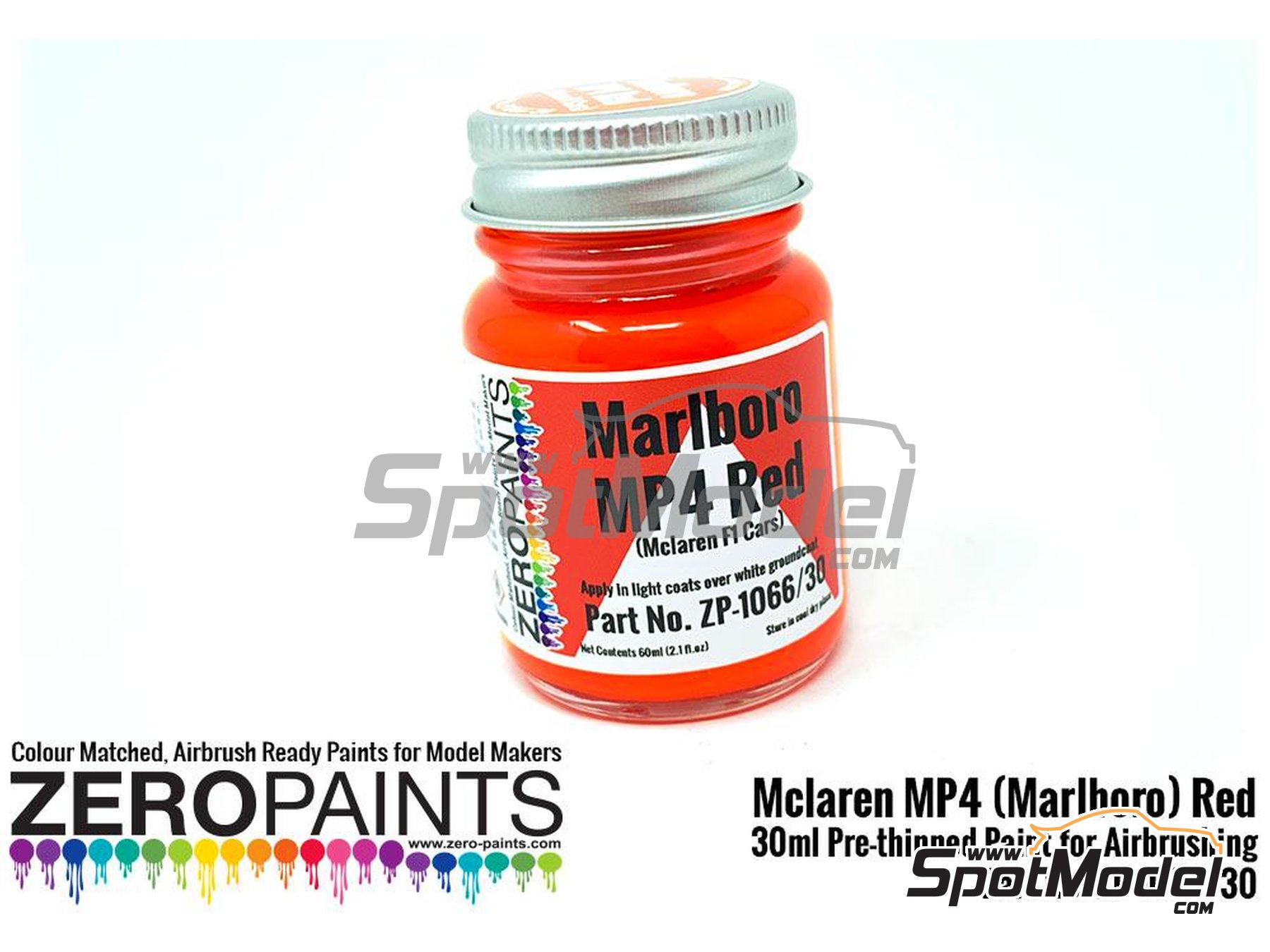 Image 1: Rojo McLaren MP4 - 1 x 30ml | Pintura para aer&oacute;grafo fabricado por Zero Paints (ref.&nbsp;ZP-1066-30, tambien ZP-1066/30)