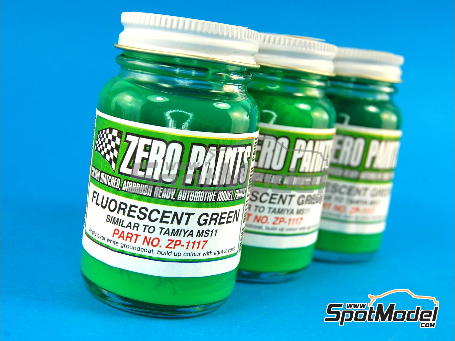 Image 1: Verde fluorescente - Fluorescent Green - 1 x 60ml | Pintura para aer&oacute;grafo fabricado por Zero Paints (ref.&nbsp;ZP-1117)