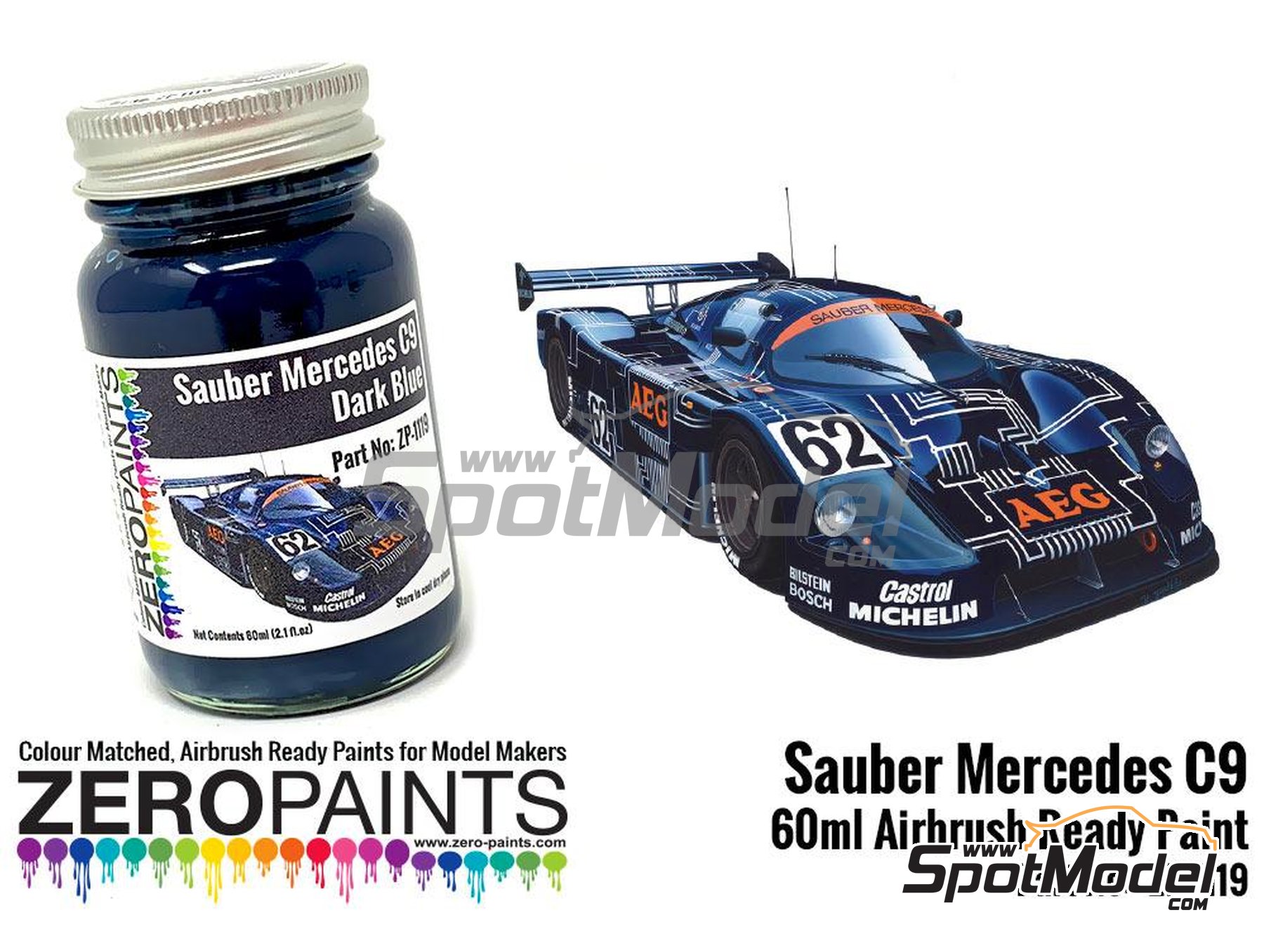 Image 2: Sauber C9 - Dark Blue - 1 x 60ml | Paint for airbrush manufactured by Zero Paints (ref.&nbsp;ZP-1119)