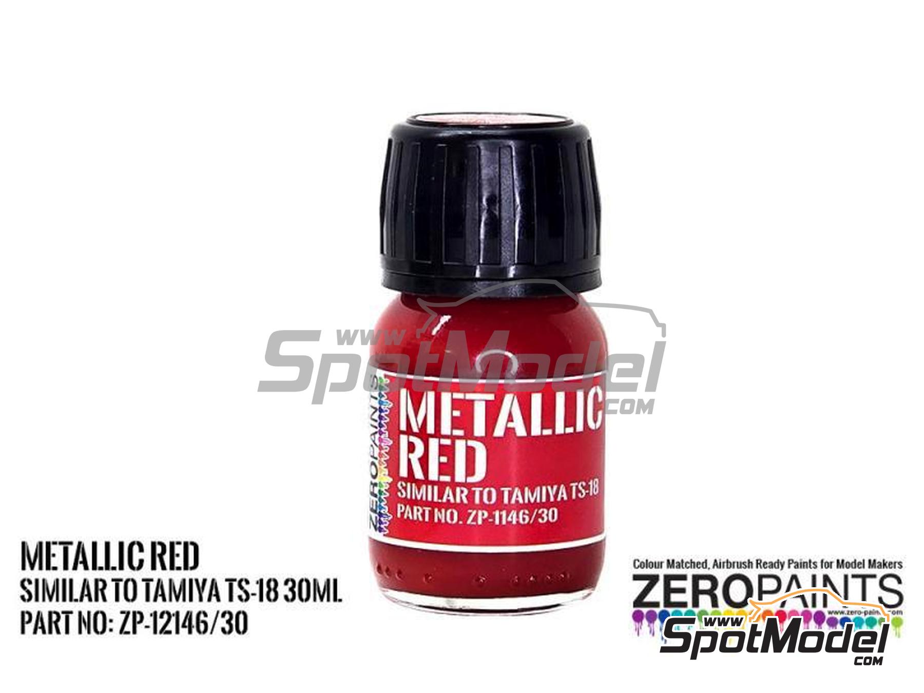 Image 1: Metallic Red - Similar to TS-18 - 1 x 30ml | Paint for airbrush manufactured by Zero Paints (ref.&nbsp;ZP-1146-30, also ZP-1146/30)