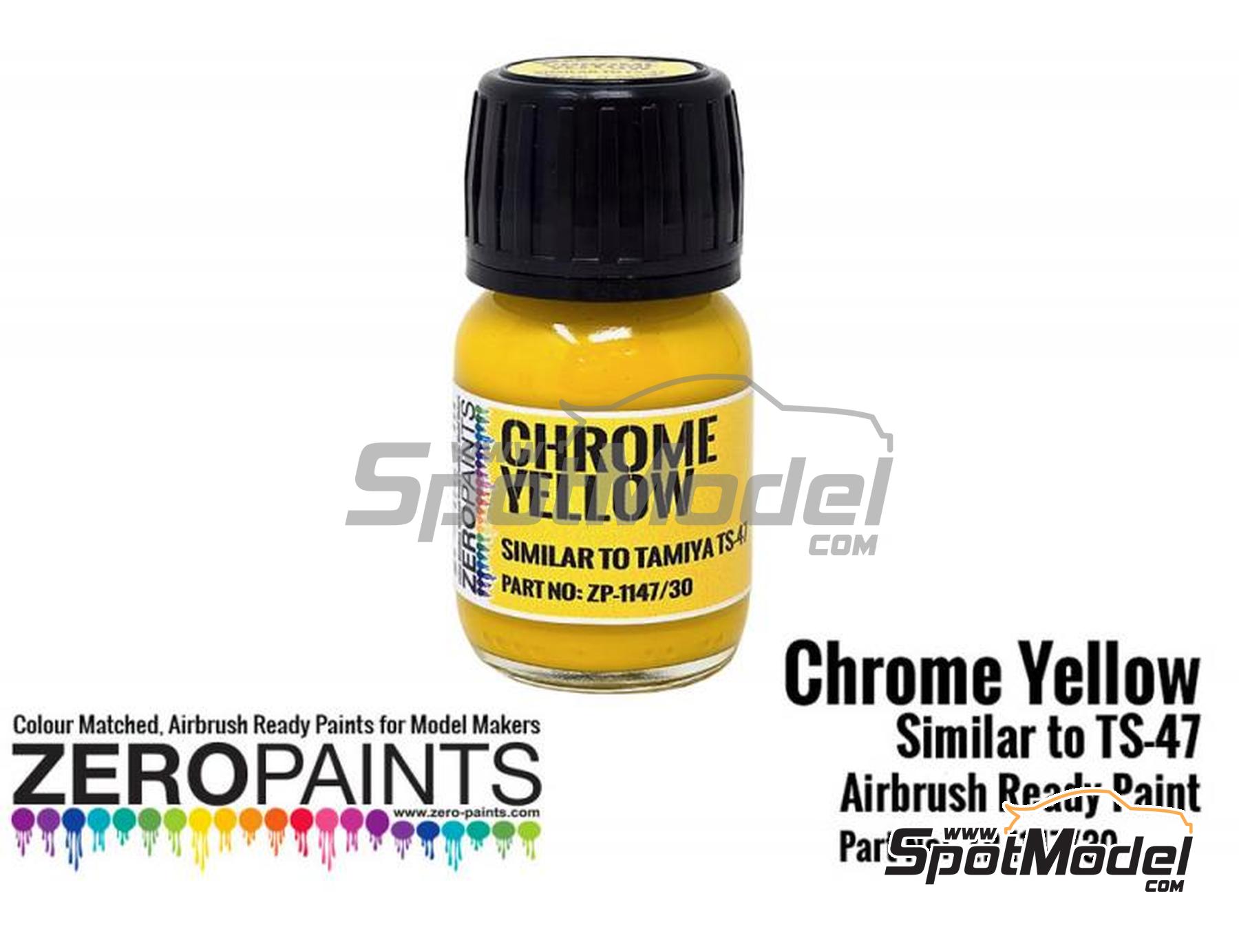 Image 1: Chrome Yellow - Similar to Tamiya TS-47 - 1 x 30ml | Paint for airbrush manufactured by Zero Paints (ref.&nbsp;ZP-1147-30, also ZP-1147/30)