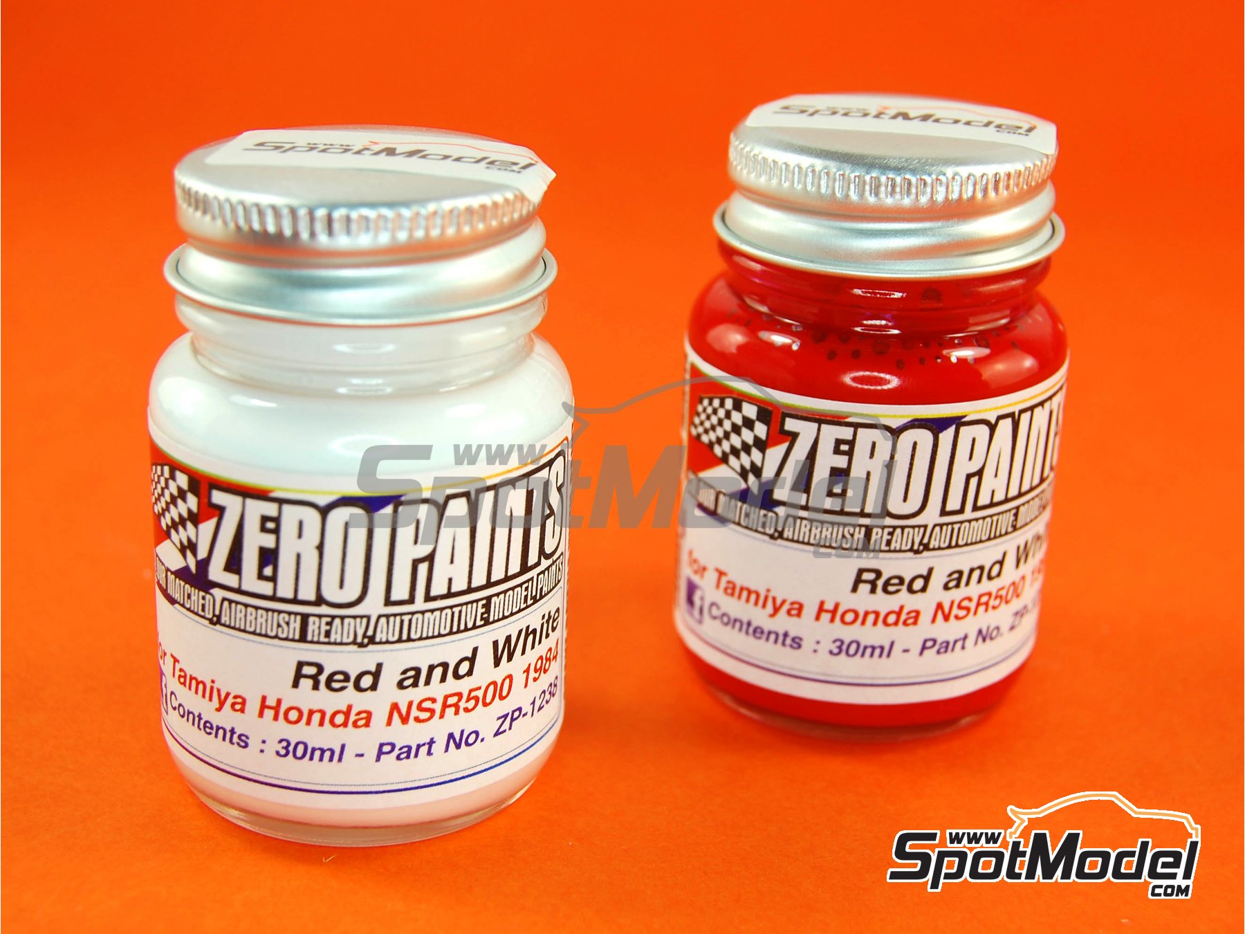 Image 1: Honda NSR500 1984 - Red + white - Rojo + blanco - 2 x 30ml | Set de pinturas para aer&oacute;grafo fabricado por Zero Paints (ref.&nbsp;ZP-1238)