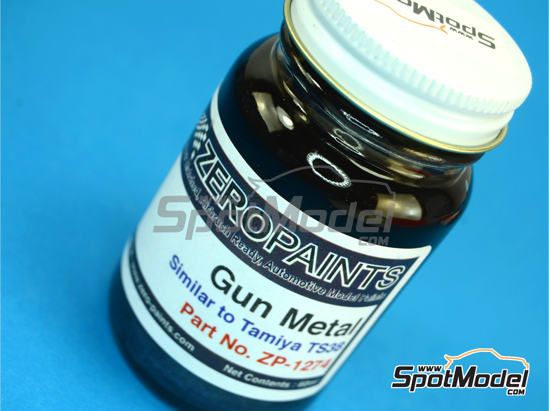 Image 1: Gun Metal - Similar to Tamiya TS-38 - 1 x 60ml | Paint for airbrush manufactured by Zero Paints (ref.&nbsp;ZP-1274)