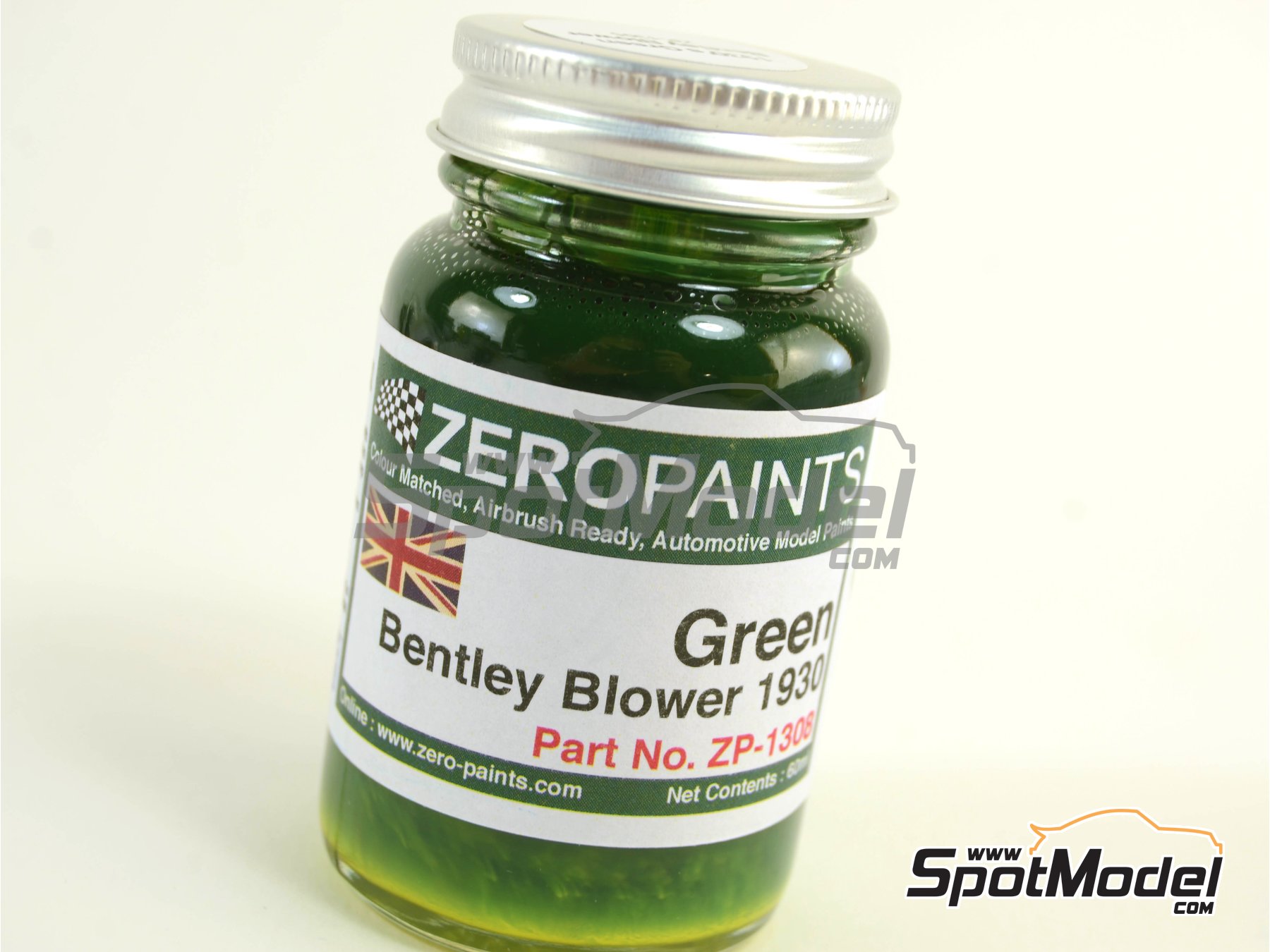 Image 1: Bentley 4.5L Blower Green - 1 x 60ml | Paint for airbrush manufactured by Zero Paints (ref.&nbsp;ZP-1308)