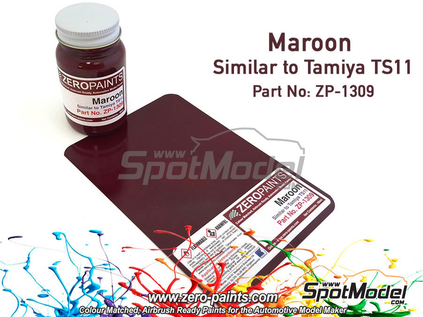 Zero Paints ZP-1309: Paint for airbrush Maroon Similar to TS-11 1