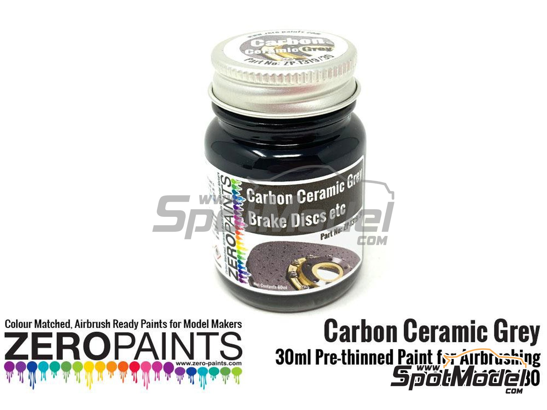 Image 3: Carbon Ceramic Grey - 1 x 30ml | Paint for airbrush manufactured by Zero Paints (ref.&nbsp;ZP-1319-30, also ZP-1319/30)
