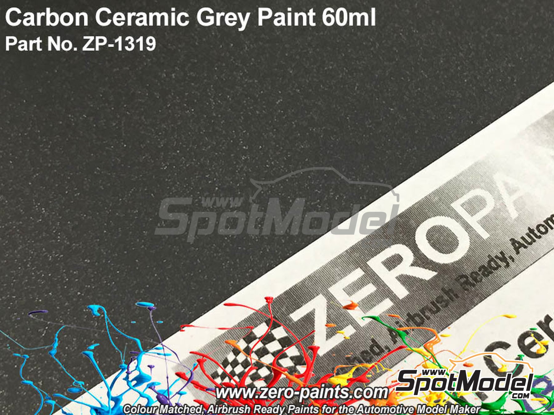 Image 2: Gris carbono cer&aacute;mico - Carbon Ceramic Grey - 1 x 60ml | Pintura para aer&oacute;grafo fabricado por Zero Paints (ref.&nbsp;ZP-1319)