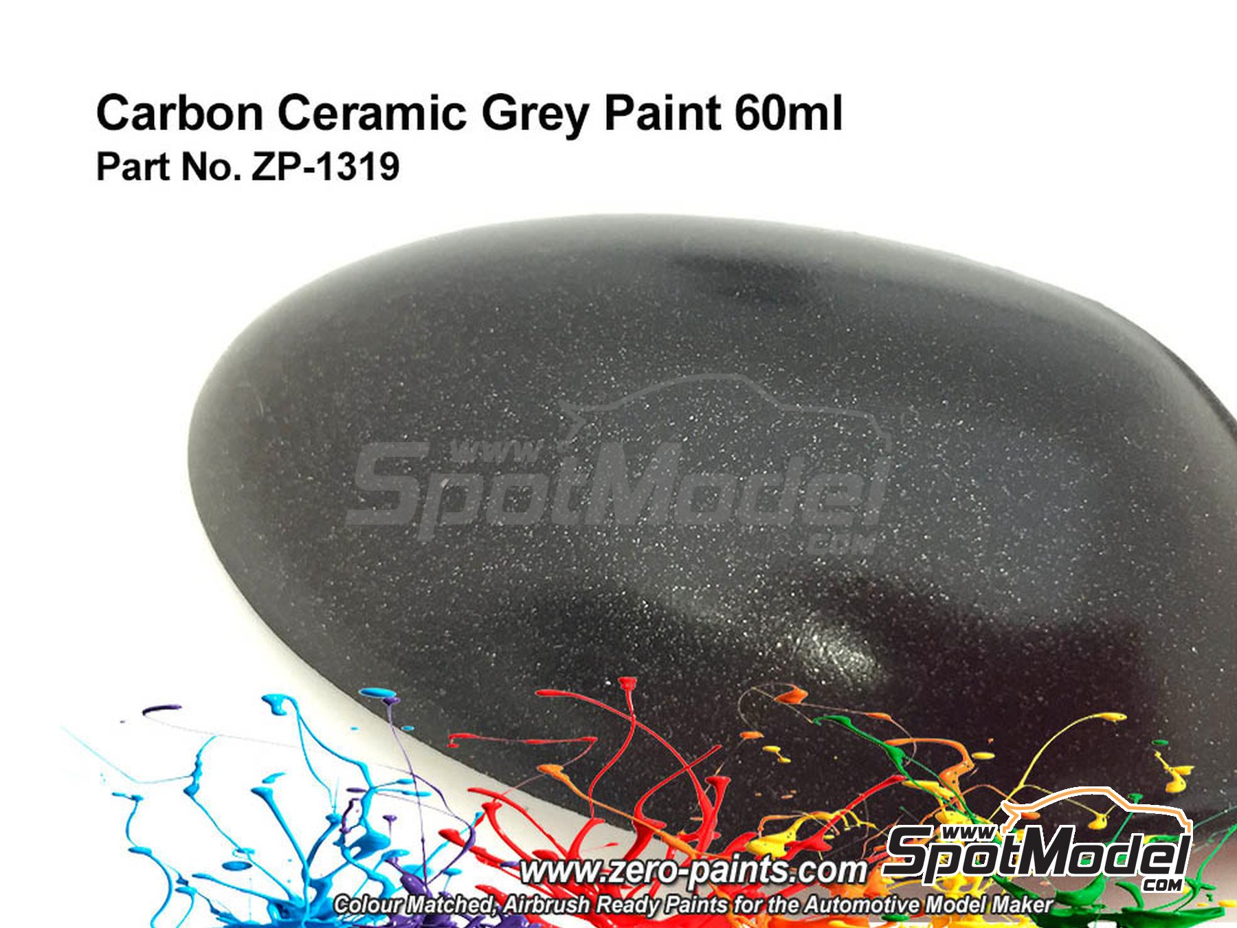 Image 3: Gris carbono cer&aacute;mico - Carbon Ceramic Grey - 1 x 60ml | Pintura para aer&oacute;grafo fabricado por Zero Paints (ref.&nbsp;ZP-1319)