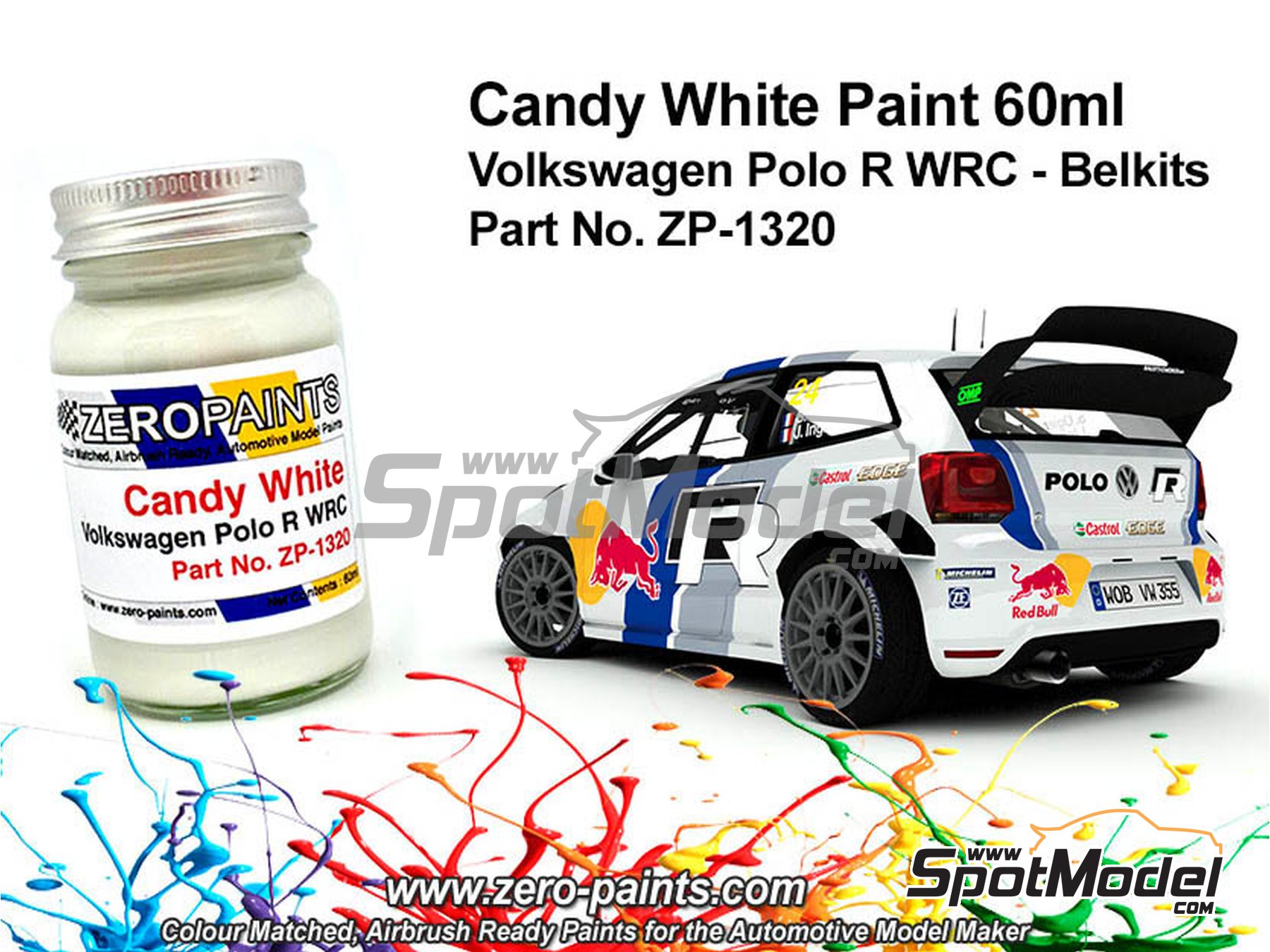 Image 1: Candy White - 1 x 60ml | Paint for airbrush manufactured by Zero Paints (ref.&nbsp;ZP-1320)