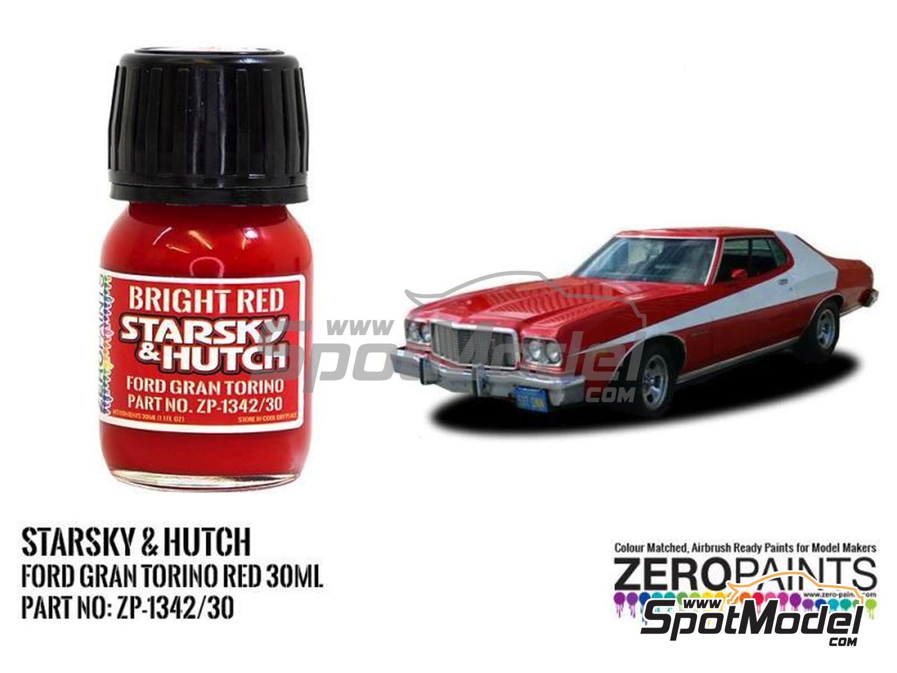 Image 1: Starsky and Hutch Ford Gran Torino Bright Red - 1 x 30ml | Paint for airbrush manufactured by Zero Paints (ref.&nbsp;ZP-1342-30, also ZP-1342/30)
