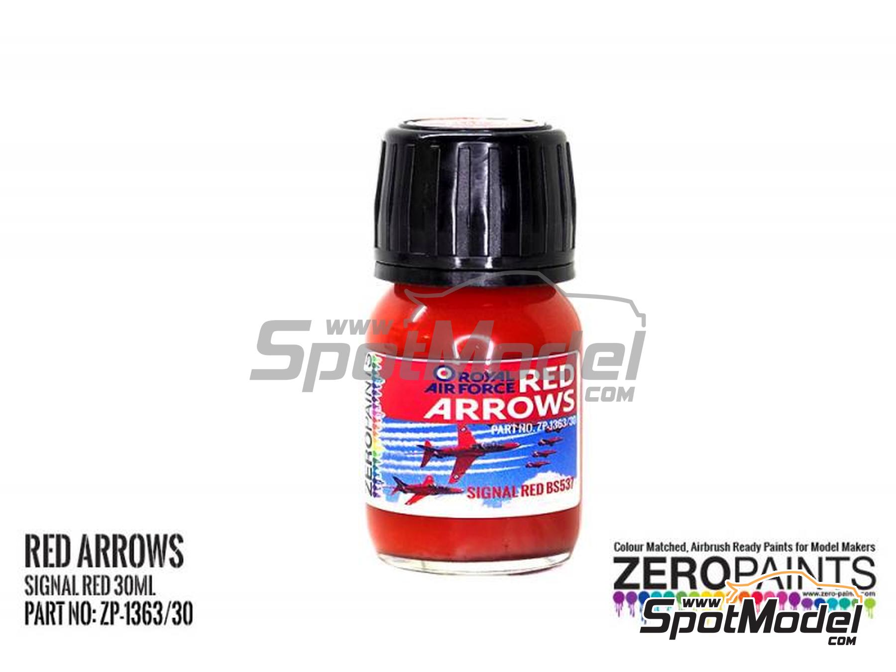 Image 1: Red Arrows Signal Red - 1 x 30ml | Paint for airbrush manufactured by Zero Paints (ref.&nbsp;ZP-1363-30, also ZP-1363/30)