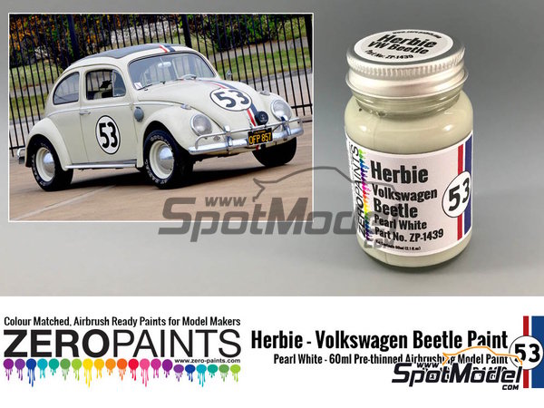 Image 1: Herbie #53 Volkswagen Beetle white - 1 x 60ml | Paint for airbrush manufactured by Zero Paints (ref.&nbsp;ZP-1439)