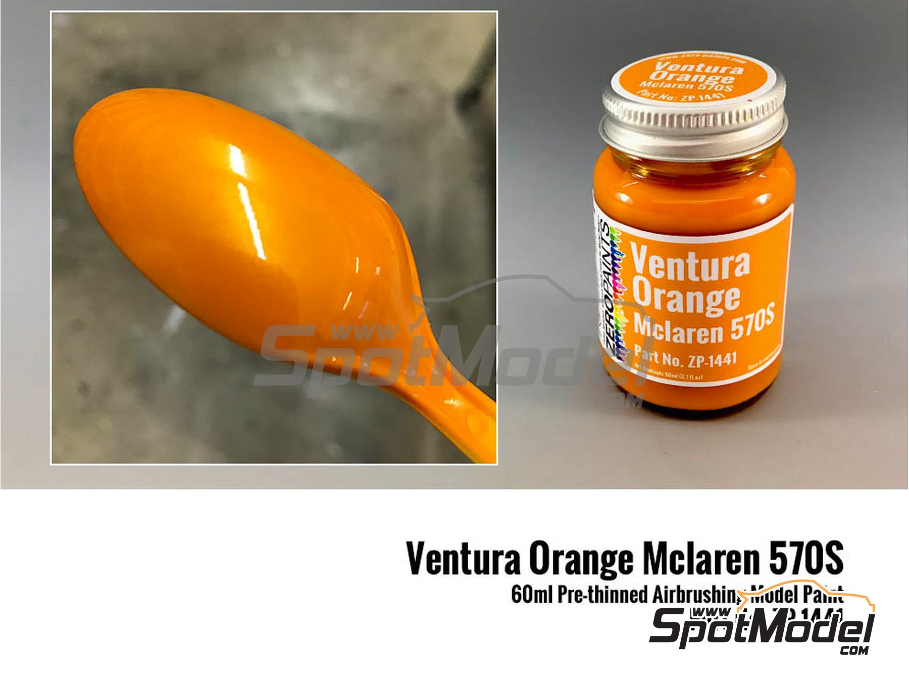 Image 1: Naranja Ventura para McLaren 570S - 1 x 60ml | Pintura para aer&oacute;grafo fabricado por Zero Paints (ref.&nbsp;ZP-1441)