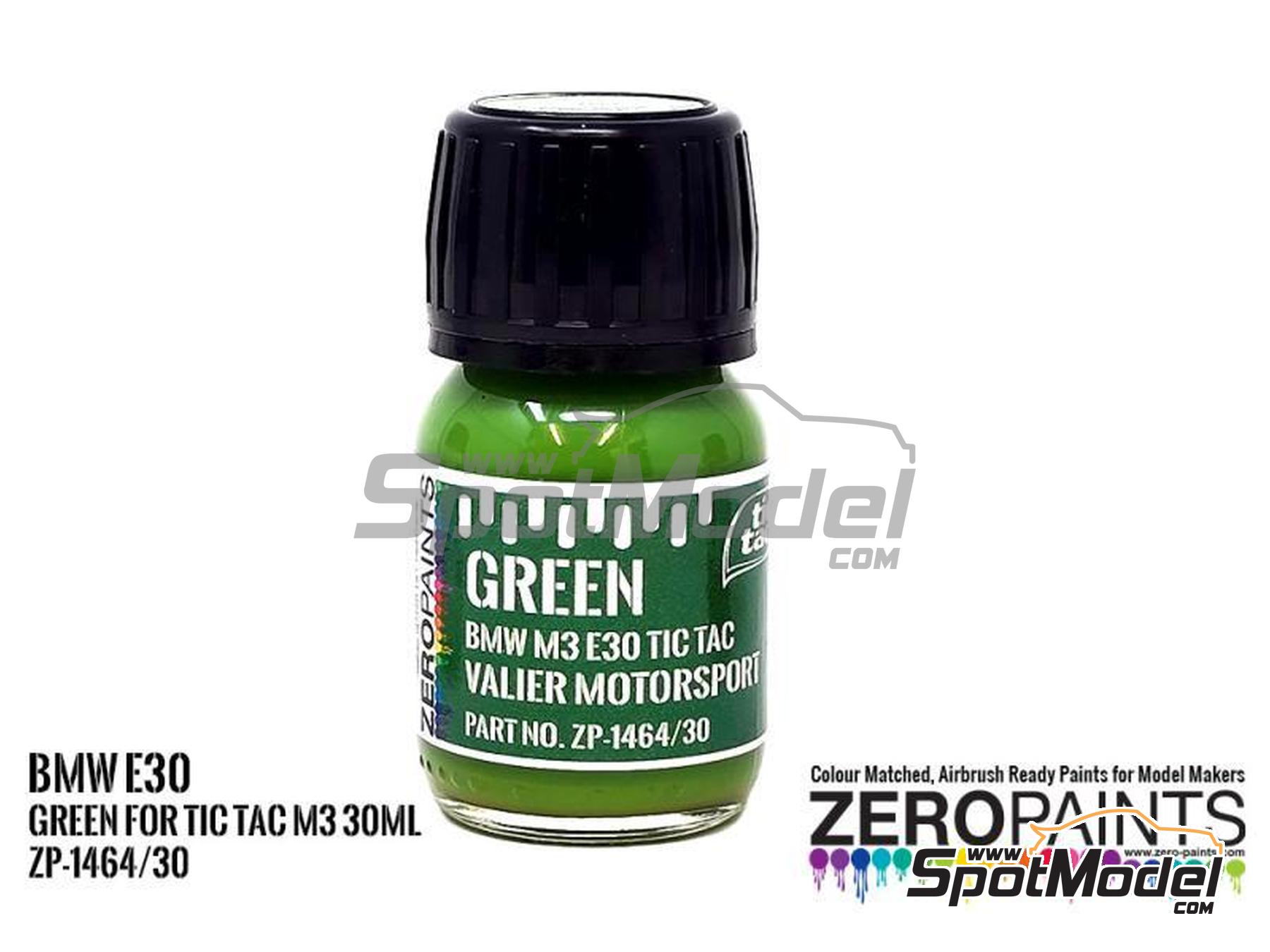 Image 1: Verde BMW M3 E30 Tic Tac Valier Motorsport - Green - 1 x 30ml | Pintura para aer&oacute;grafo fabricado por Zero Paints (ref.&nbsp;ZP-1464-30, tambien ZP-1464/30)