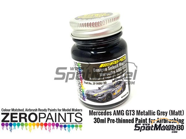 Image 1: Designo Selenit Magno Mercedes Benz AMG GT3 metallic grey - 1 x 30ml | Paint for airbrush manufactured by Zero Paints (ref.&nbsp;ZP-1466-30, also ZP-1466/30)