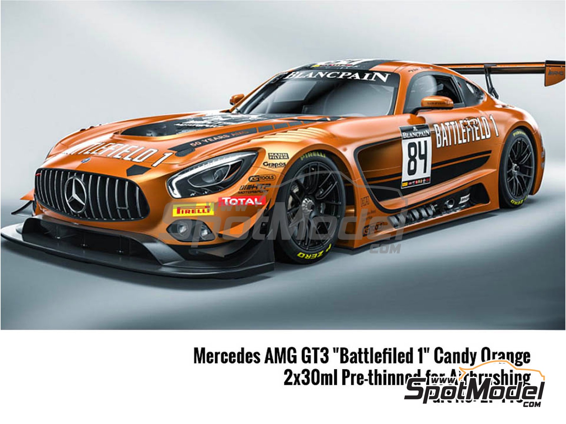 Image 1: Mercedes Benz AMG GT3 candy orange Battlefield 1 - 2 x 30ml | Paints set manufactured by Zero Paints (ref.&nbsp;ZP-1467)