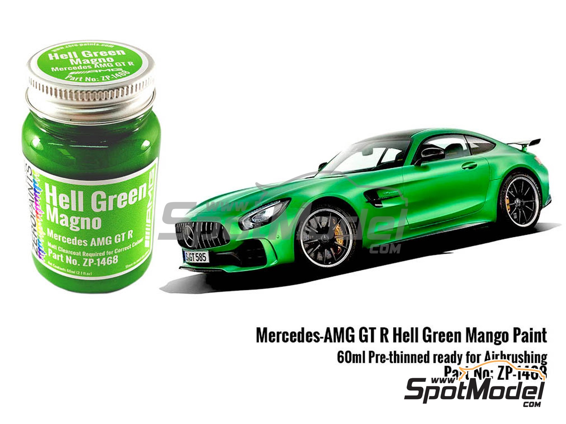 Image 1: Mercedes Benz AMG GT R Green Hell Mango - 1 x 60ml | Paint for airbrush manufactured by Zero Paints (ref.&nbsp;ZP-1468)