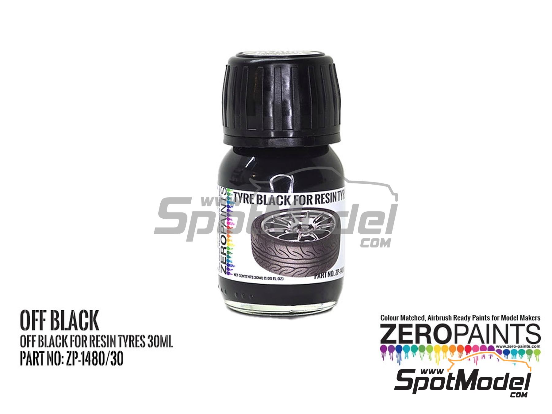 Image 1: Tyre black - 1 x 30ml | Paint for airbrush manufactured by Zero Paints (ref.&nbsp;ZP-1480-30, also ZP-1480/30)