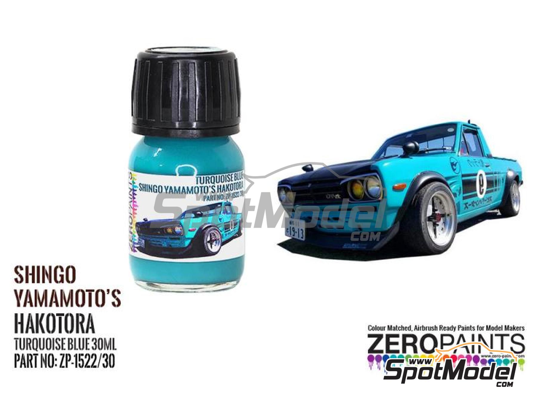Image 1: Turquoise Blue Shingo Yamamoto�s Hakotora - 1 x 30ml | Paint for airbrush manufactured by Zero Paints (ref.&nbsp;ZP-1522-30, also ZP-1522/30)