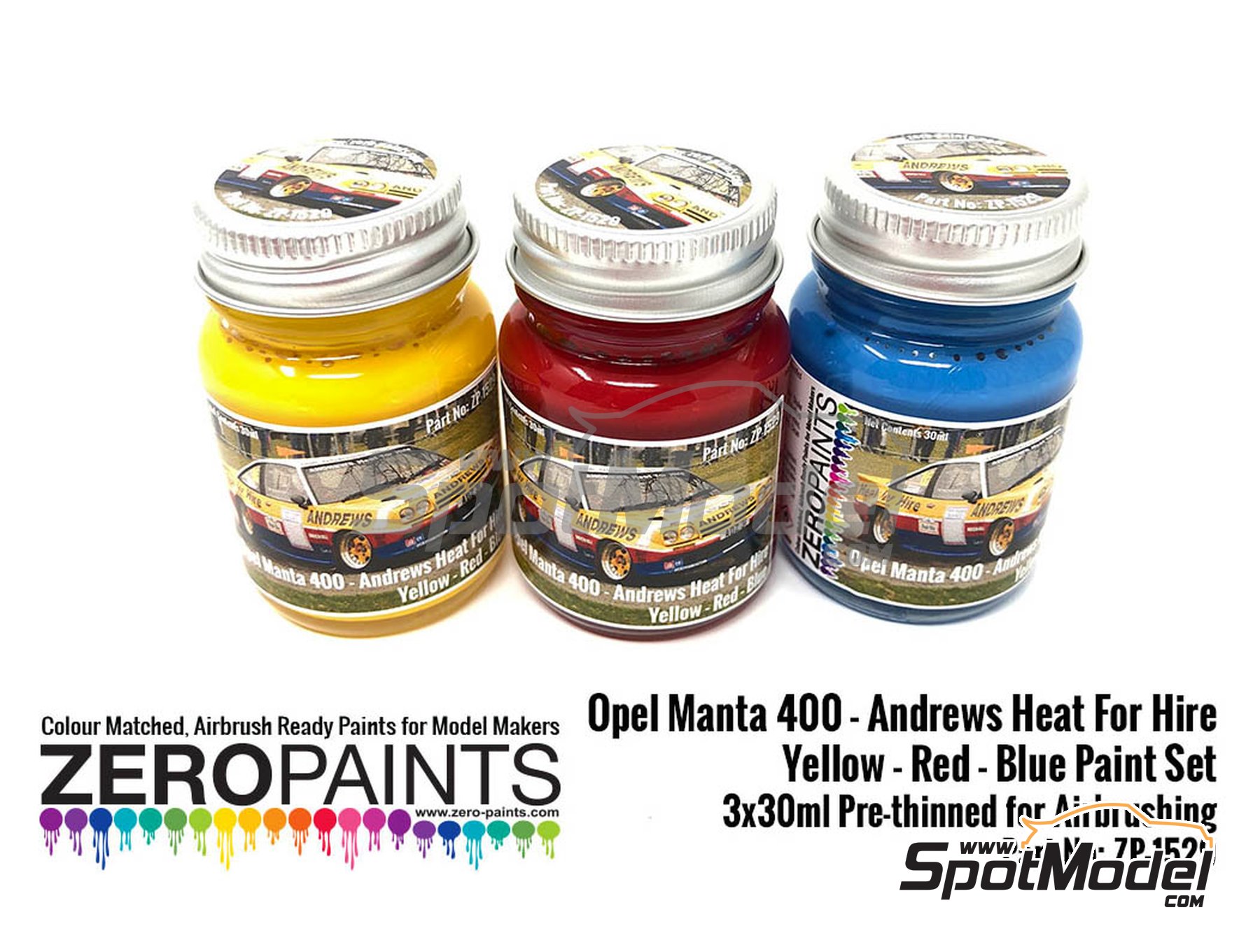 Image 1: Andrews Heat for Hire - Yellow, Red and Blue - 3 x 30ml | Paints set for airbrush manufactured by Zero Paints (ref.&nbsp;ZP-1529)
