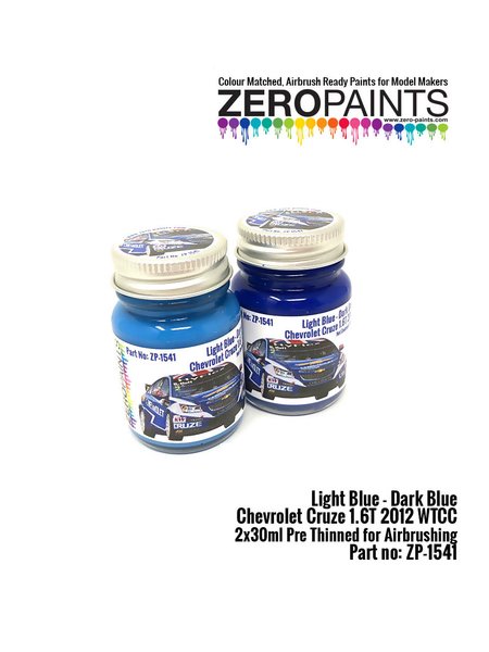 Zero Paints Paints Set For Airbrush Light Blue And Dark Blue Paint For Chevrolet Cruze 1 6t World Touring Car Championship Wtcc 12 2 X 30ml For Beemax Model Kits References B And