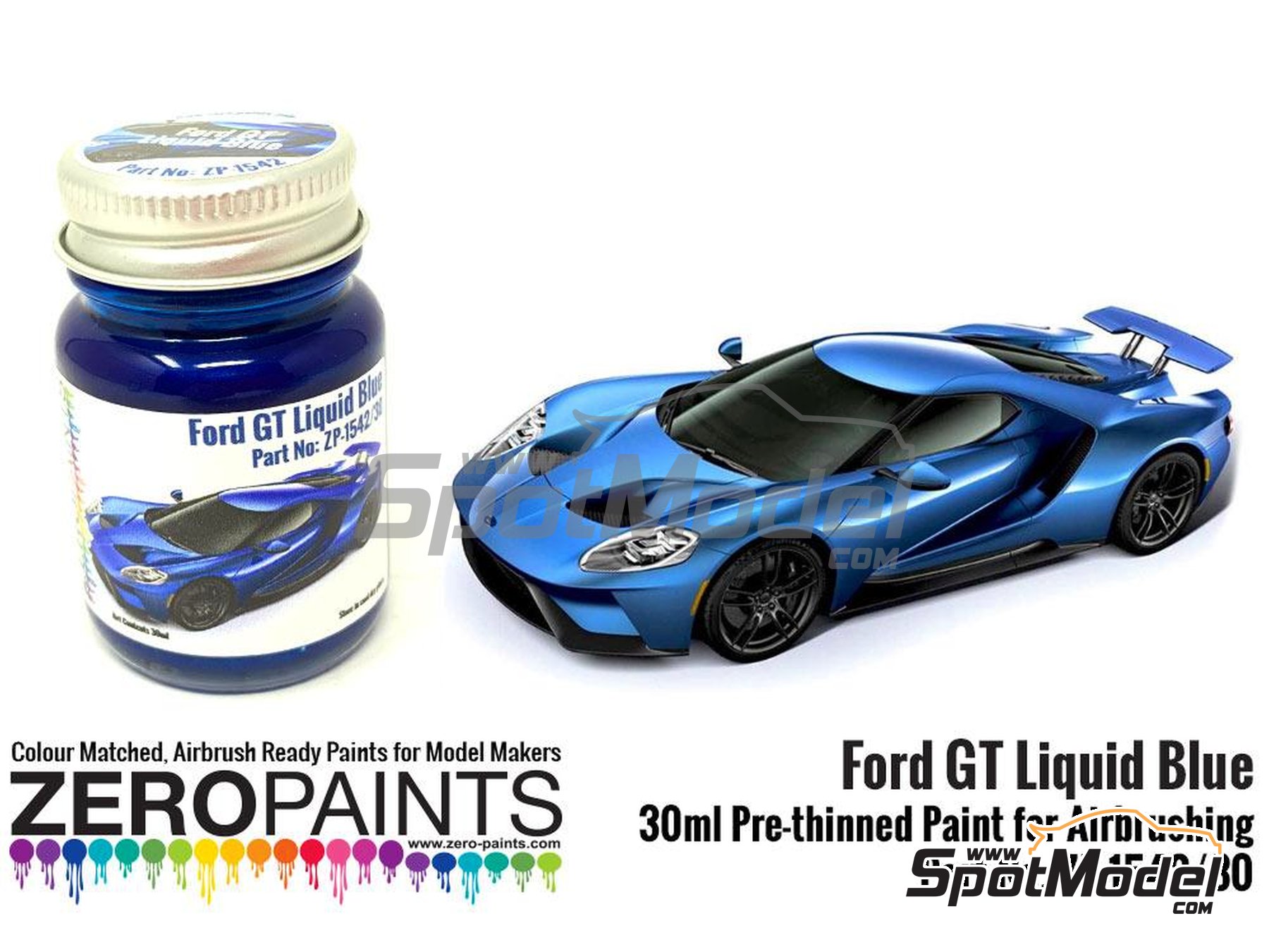 Image 1: Azul Ford GT Liquid Blue - 1 x 30ml | Pintura para aer&oacute;grafo fabricado por Zero Paints (ref.&nbsp;ZP-1542-30, tambien ZP-1542/30)