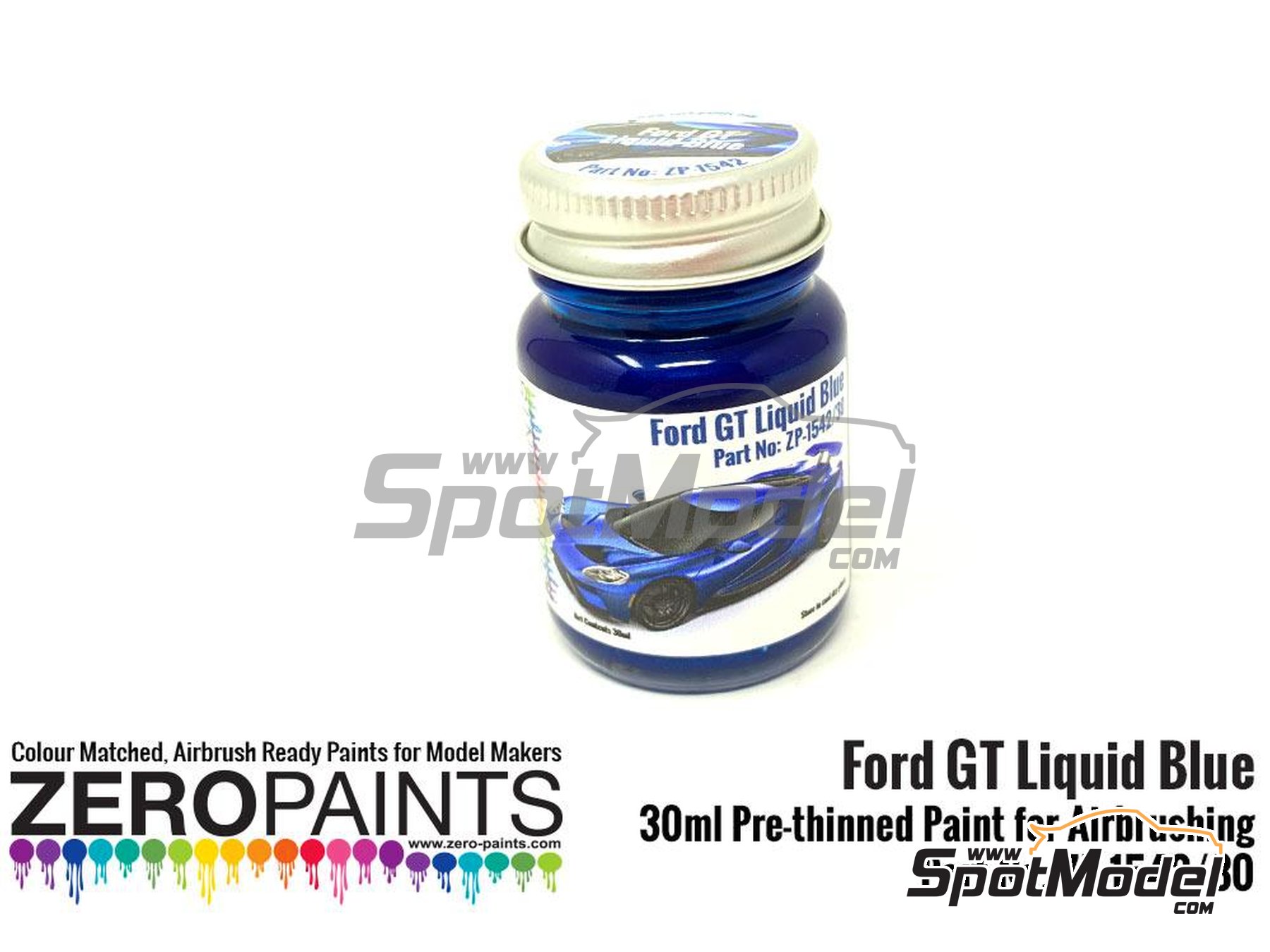 Image 2: Azul Ford GT Liquid Blue - 1 x 30ml | Pintura para aer&oacute;grafo fabricado por Zero Paints (ref.&nbsp;ZP-1542-30, tambien ZP-1542/30)