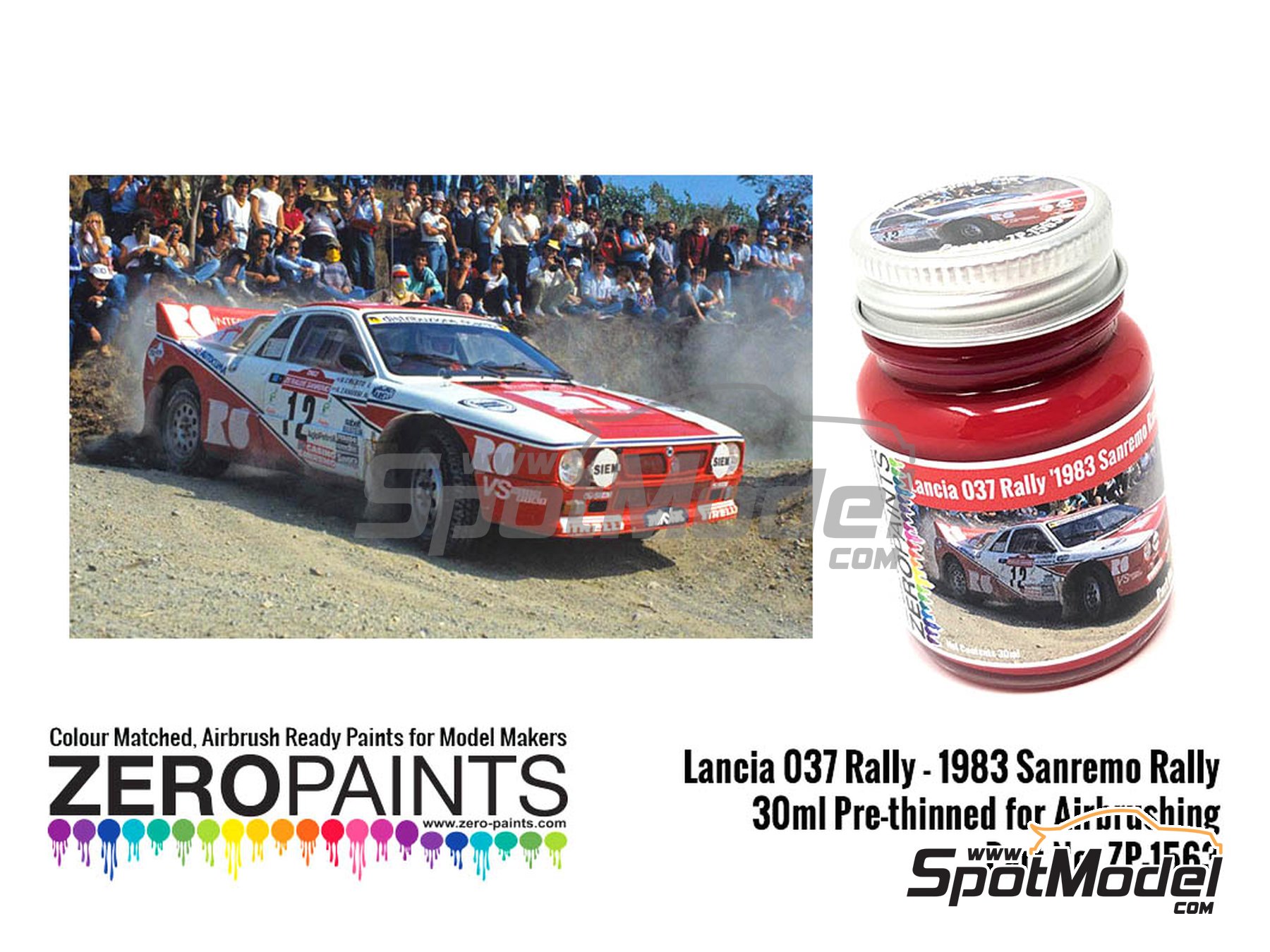 Image 1: Lancia 037 Rally 1983 Sanremo Rally red - 1 x 30ml | Paint for airbrush manufactured by Zero Paints (ref.&nbsp;ZP-1563)
