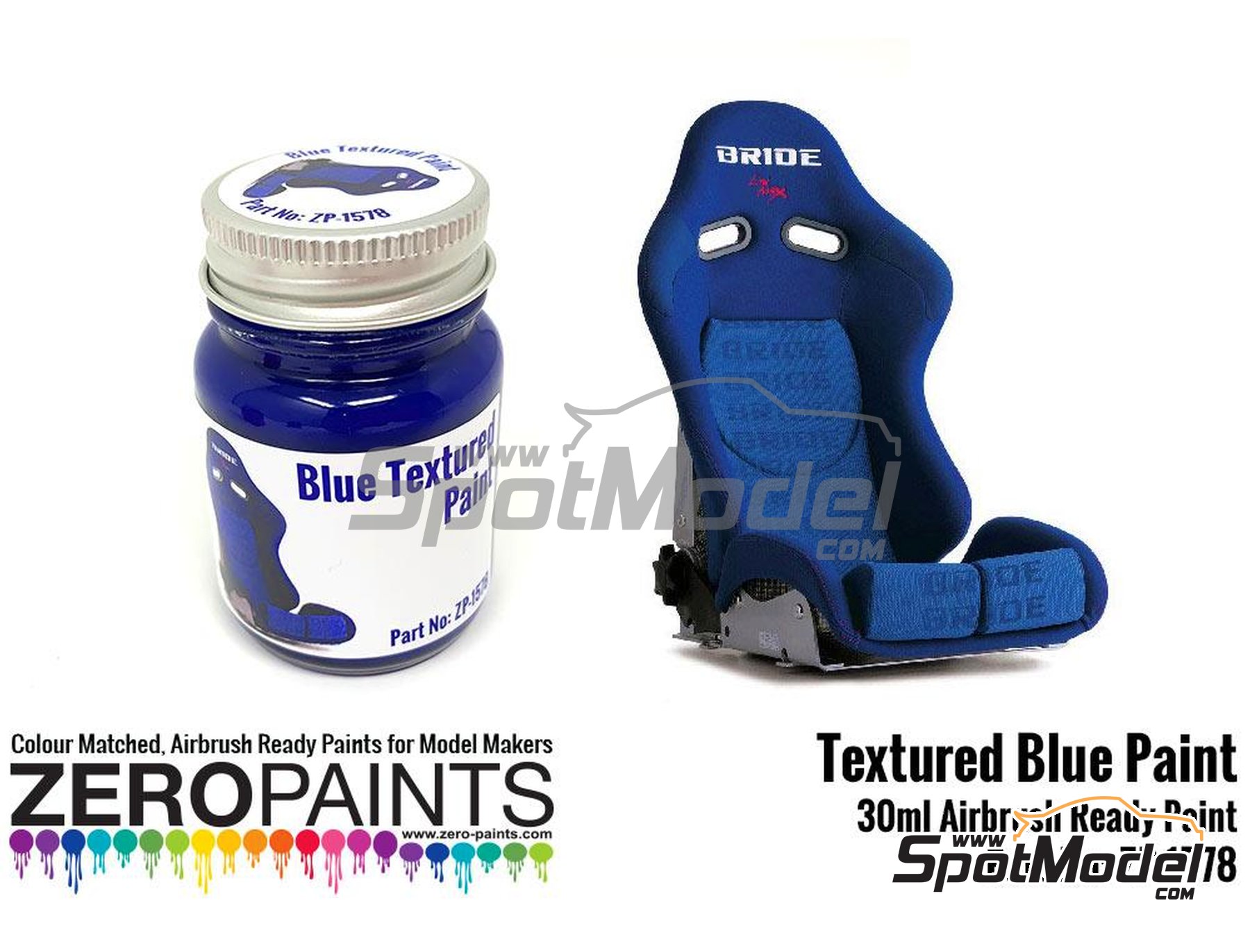 Image 1: Blue Textured Paint - 1 x 30ml | Paint for airbrush manufactured by Zero Paints (ref. ZP-1578)
