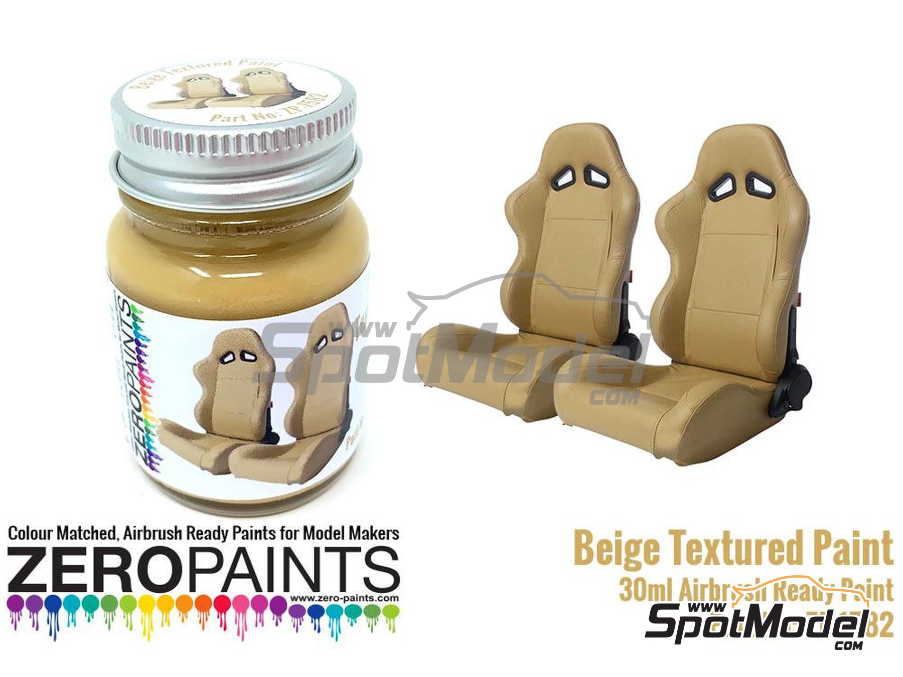 Image 1: Beige textured - 1 x 30ml | Paint for airbrush manufactured by Zero Paints (ref. ZP-1582)