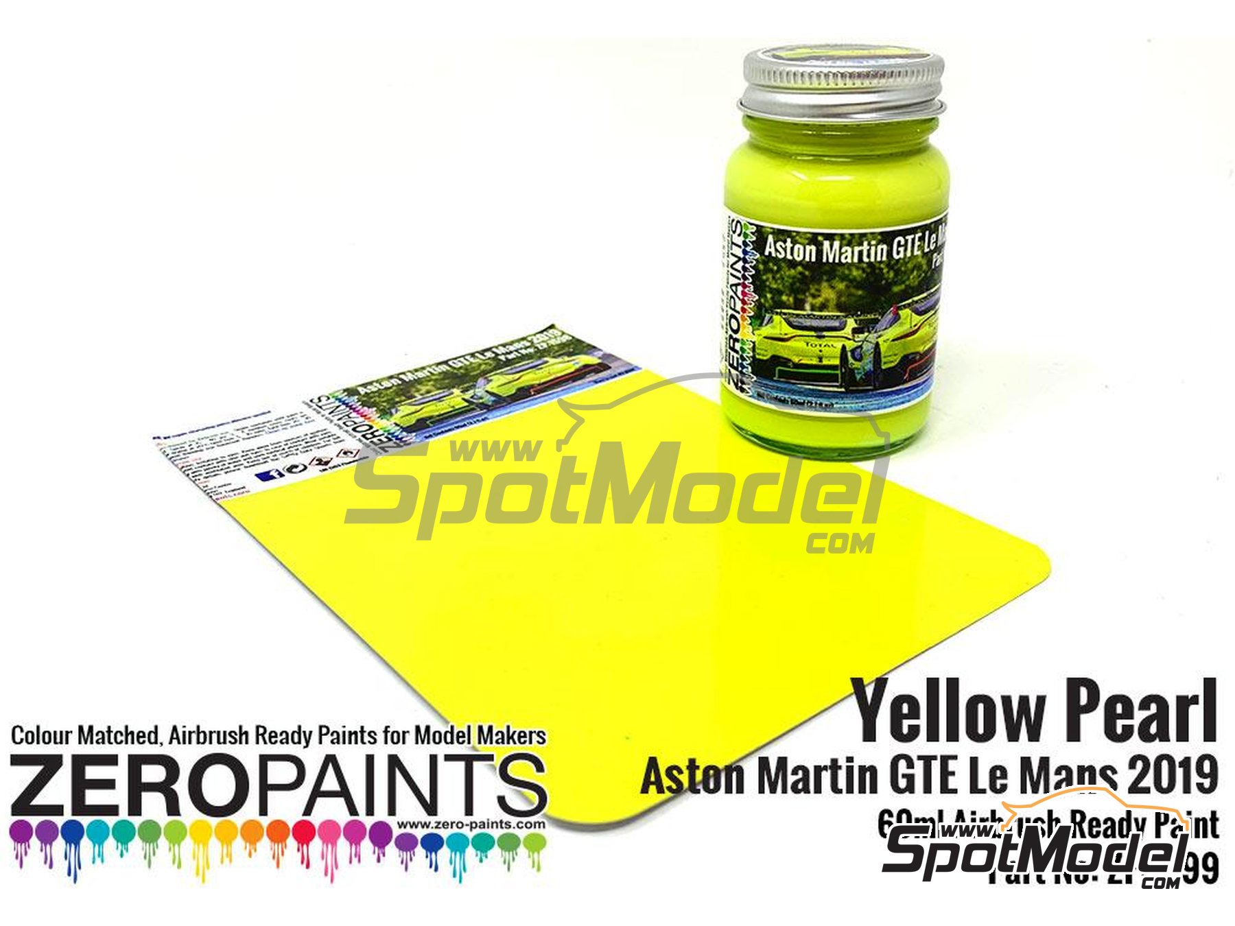 Image 1: Amarillo perlado Yellow Pearl Aston Martin GTE - 24 Horas de Le Mans 2019 - 1 x 60ml | Pintura para aer&oacute;grafo fabricado por Zero Paints (ref.&nbsp;ZP-1599)