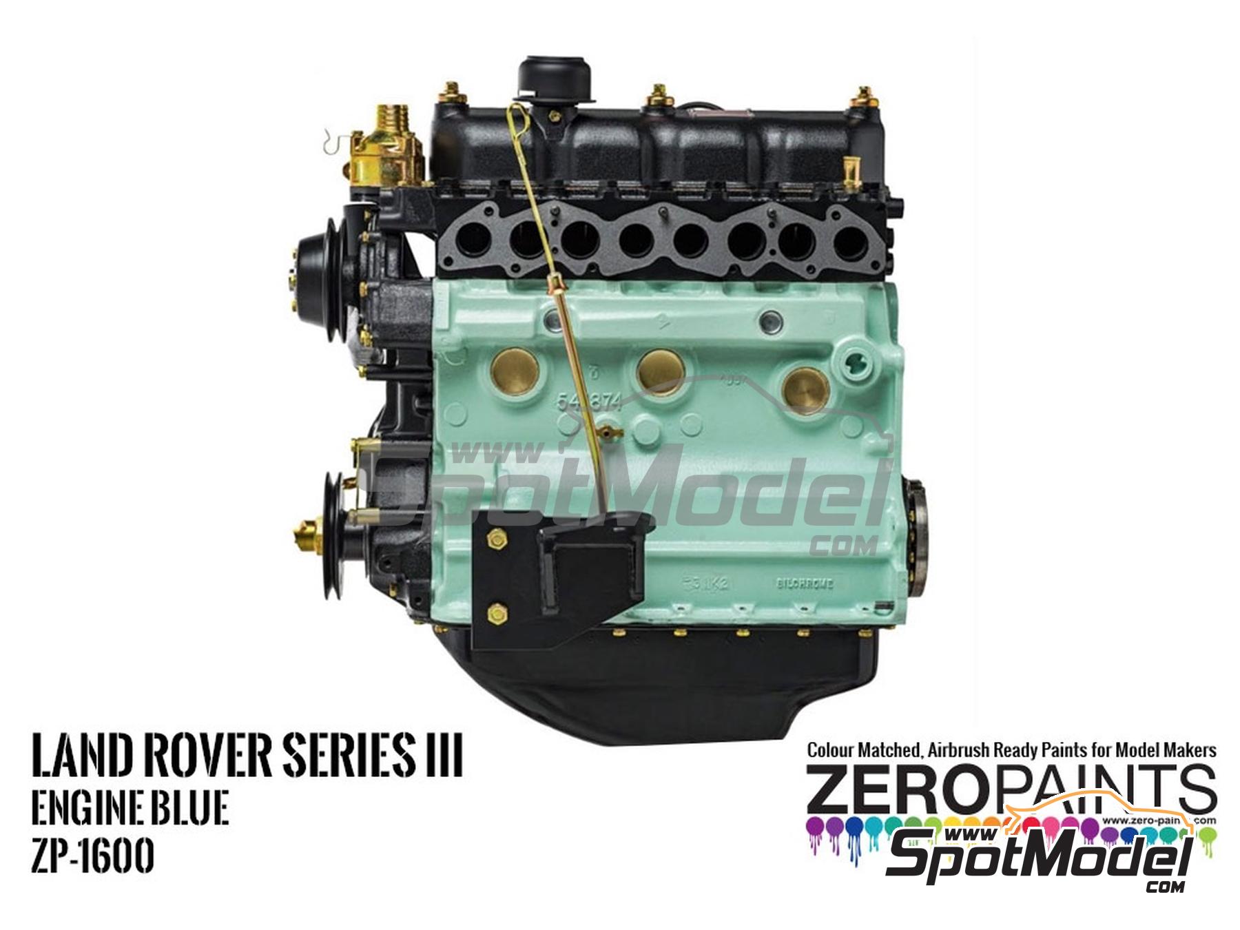 Image 1: Azul Motor Land Rover Series III Engine Blue - 1 x 30ml | Pintura para aer&oacute;grafo fabricado por Zero Paints (ref.&nbsp;ZP-1600-ENGINE-BLUE, tambien ZP-1600/ENGINE-BLUE)